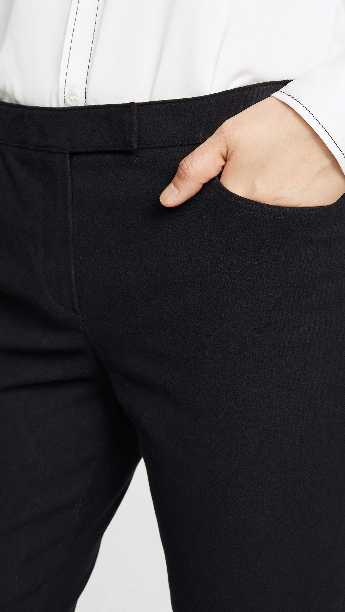 Theory Women's Slim Fit Crop Pants - Black Size 8 | High Waisted Office Trousers for Work & Business Casual Outfits