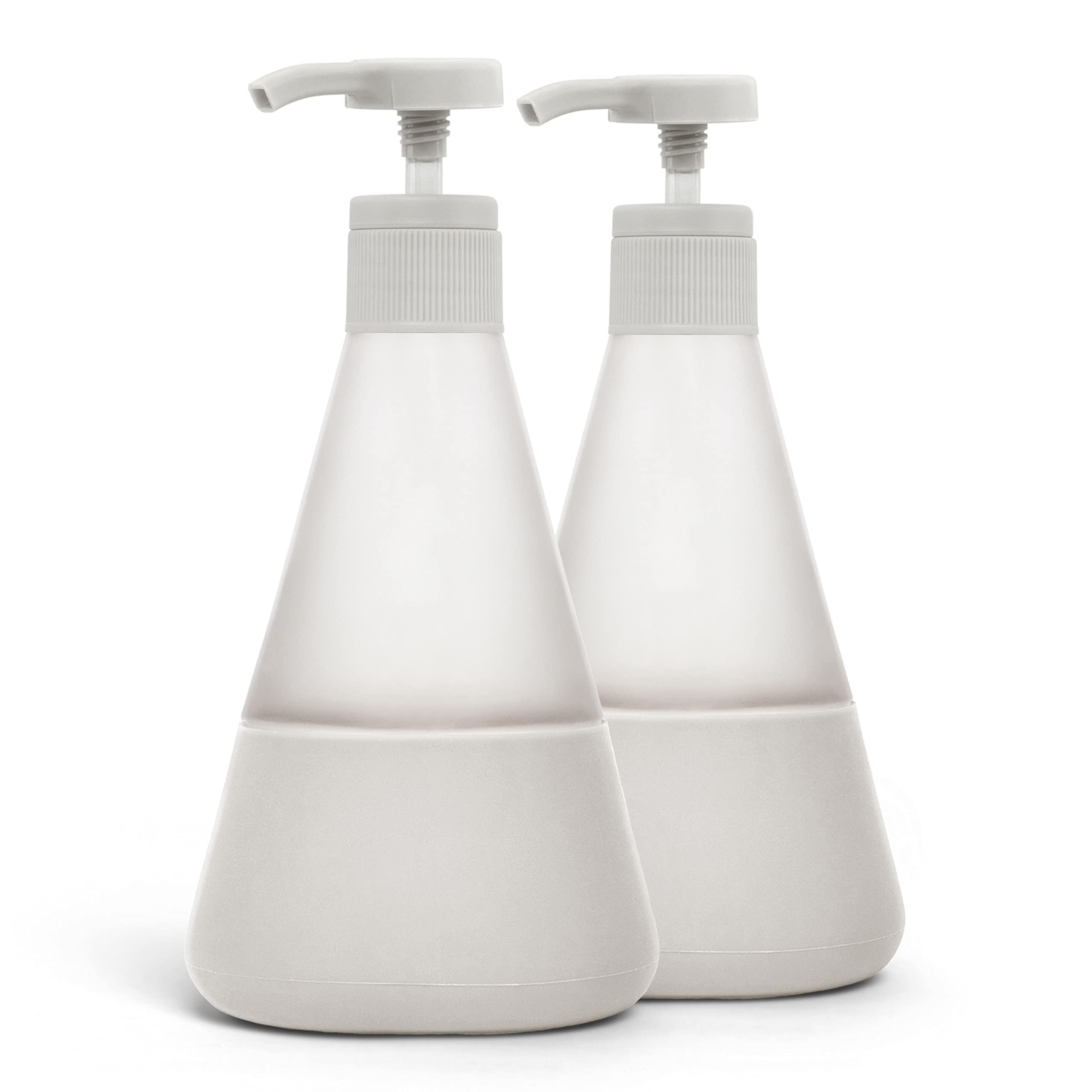 Cleancult Refillable Glass Soap Dispenser with Pump - 12oz, 2 Pack - Shatter Resistant Hand Soap Dispenser for Bathroom & Kitchen - Non Slip Silicone Sleeve - Stone Design - Perfect for Home, Office, and Commercial Use