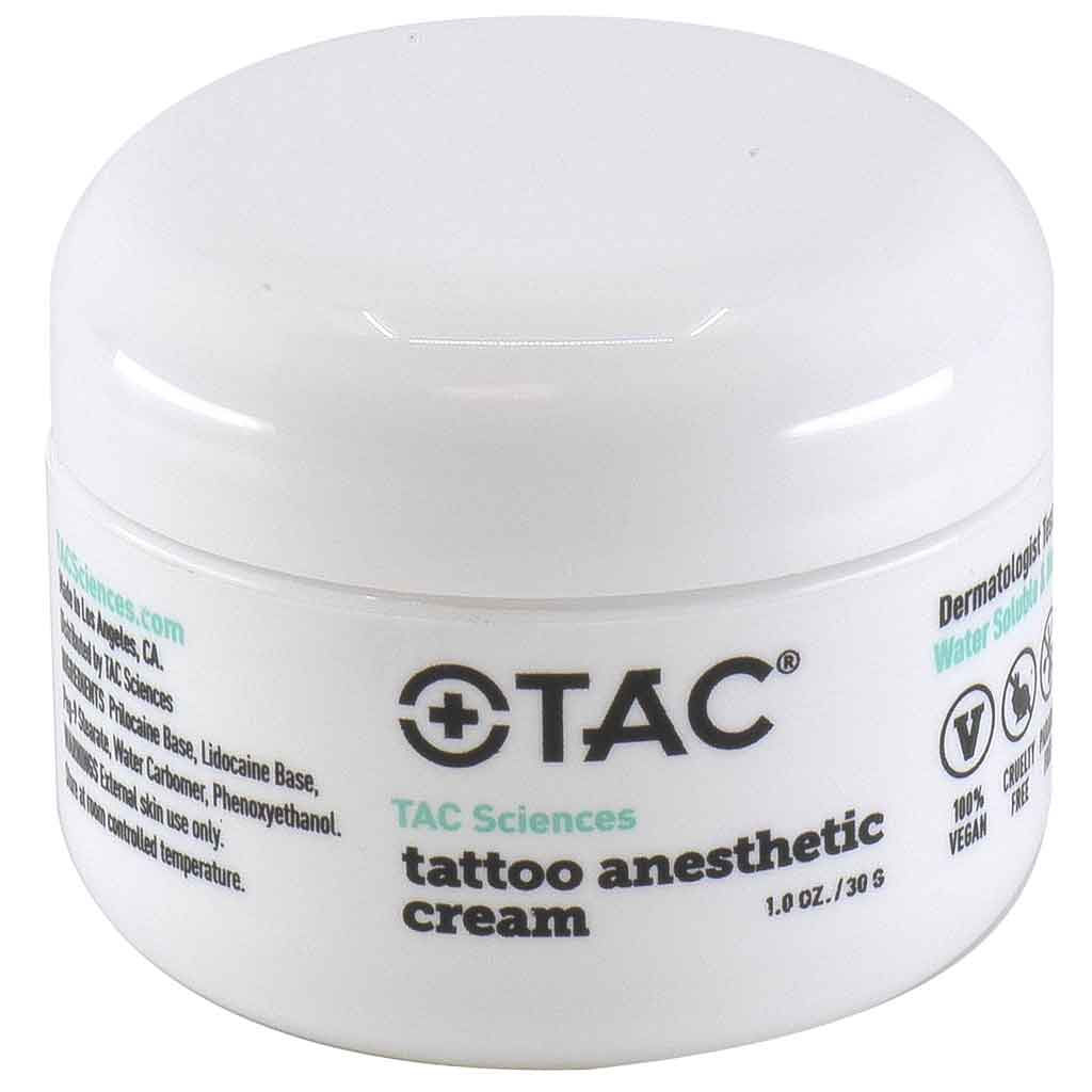 TAC Sciences Tattoo Anesthetic Numbing Cream - 1 oz Jar for Pain Relief During Tattoos, Waxing & Cosmetic Procedures | Fast-Acting Topical Anesthetic