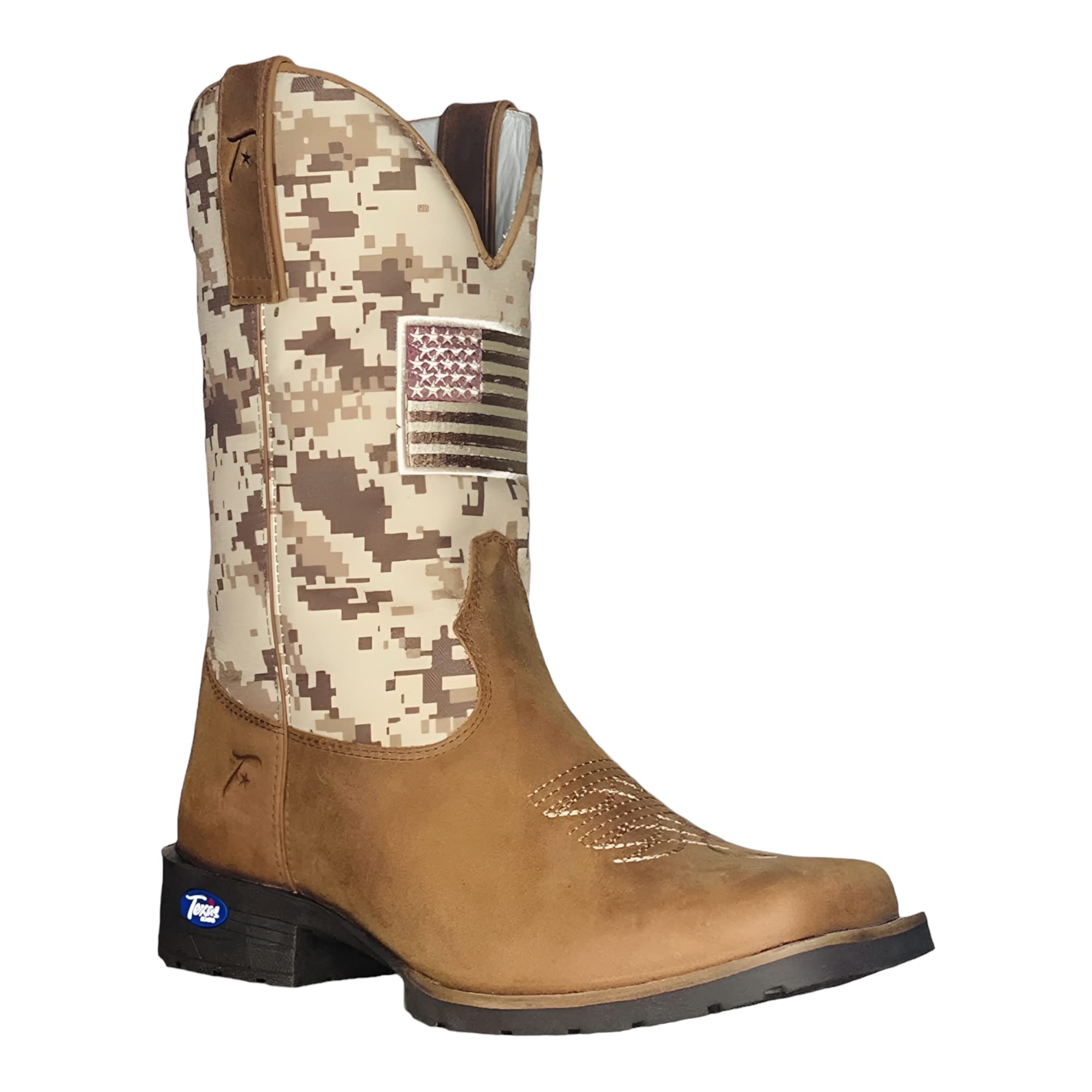 Authentic Texas Cowboy Boots for Men - Square Toe Western Work Boots with Durable Leather & Classic Embroidery | Perfect for Rodeo, Country Dancing & Ranch Work