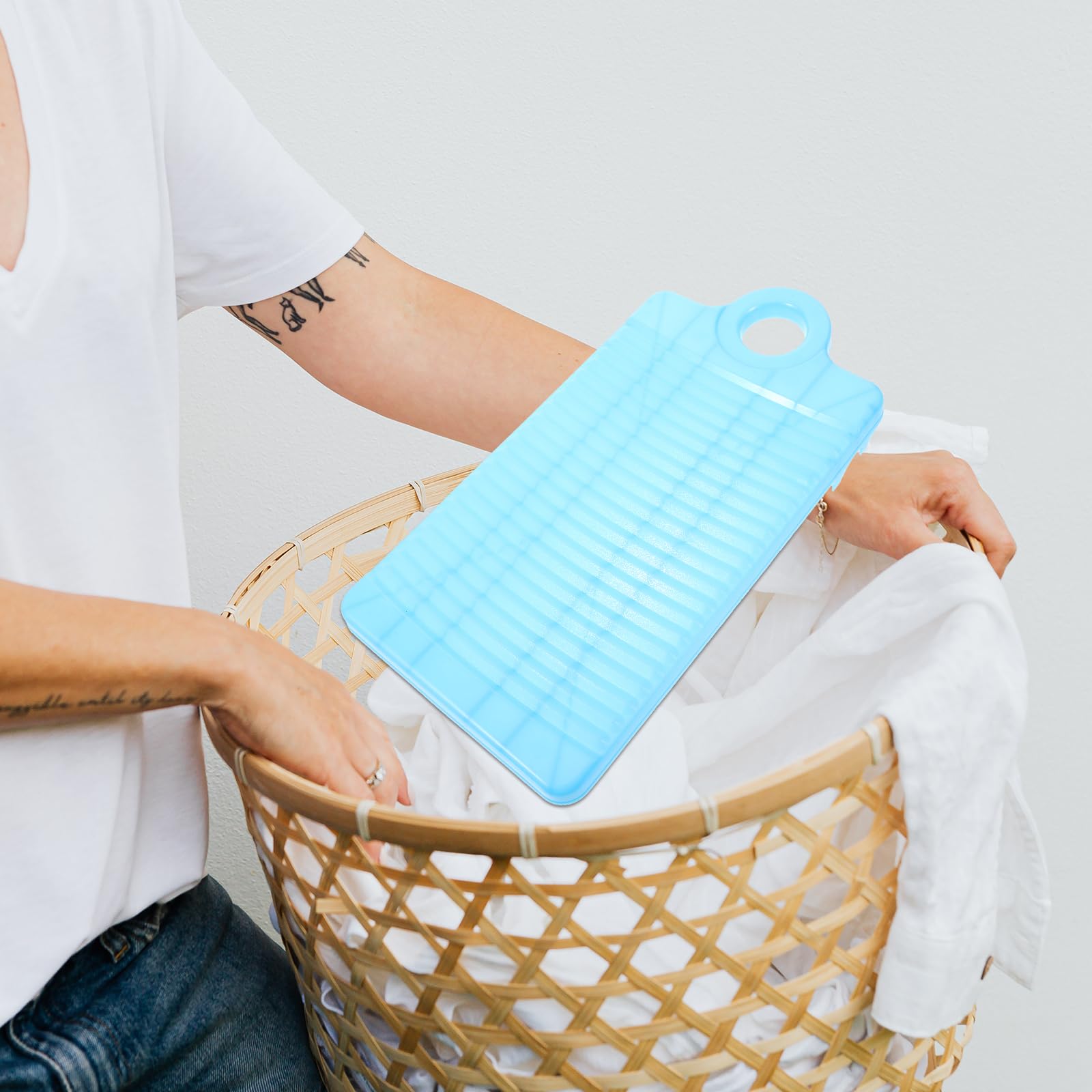DOITOOL Mini Plastic Washboard for Hand Laundry - Small Portable Washing Board for Clothes, Shirts & Delicates - Perfect for Travel, Camping & Kids' Clothing Care