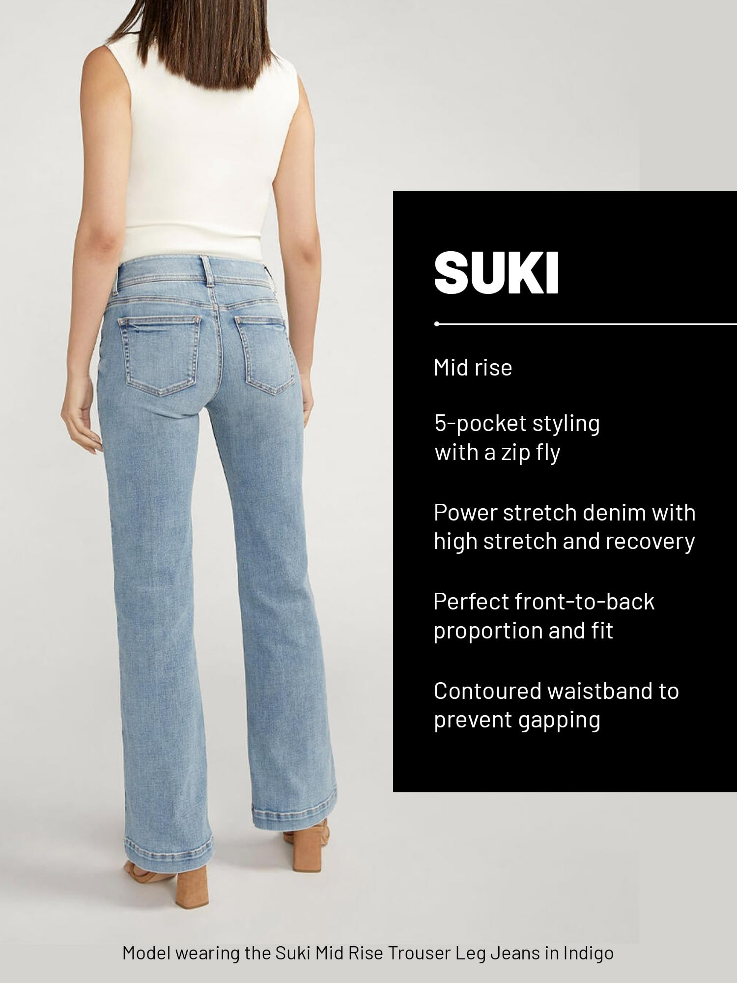Silver Jeans Co. Women's Plus Size Suki Mid Rise Curvy Fit Bootcut Jeans - Flattering Stretch Denim Pants for Curvy Figures | Perfect for Casual Wear, Office & Night Out