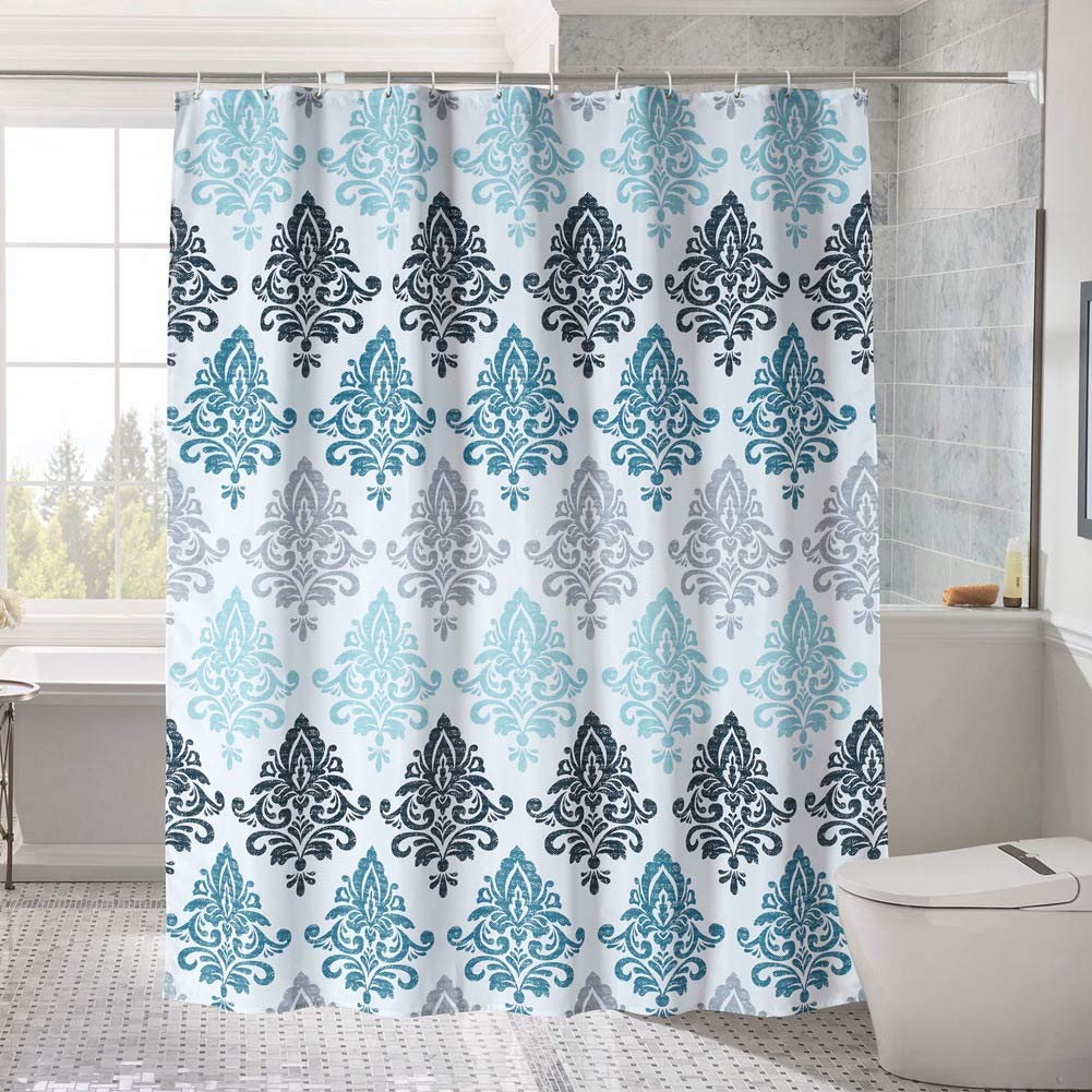 S-Shaped Hooks Shower Curtain - 180x180cm Waterproof Bathroom Curtain for Toilet, Kitchen, Balcony - Perfect for Bathroom Decor & Space Saving Organization