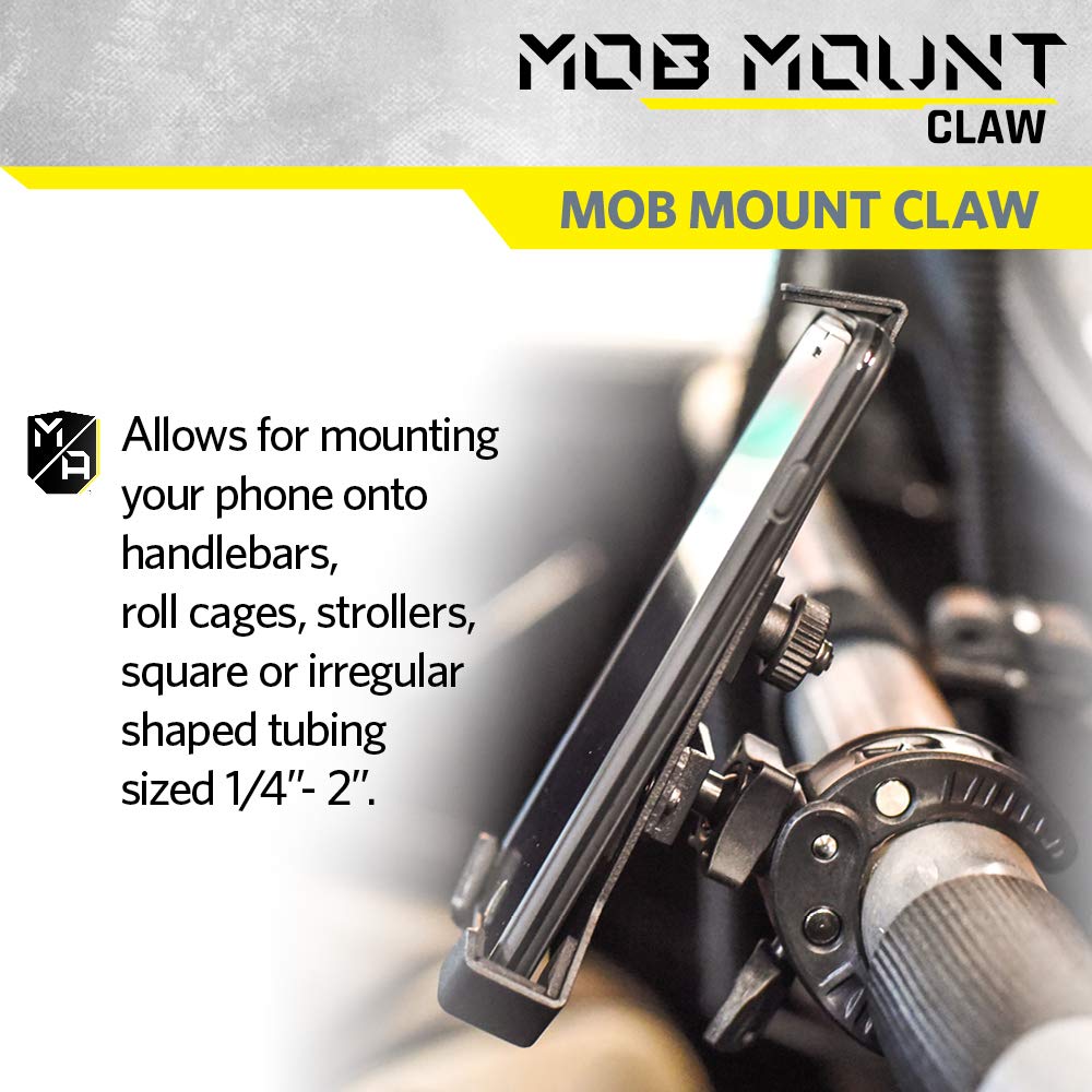 MA Mob Armor MOBC2-BLK-LG Universal Phone Mount Claw - Large Black Heavy Duty Car Holder for Off-Road, Truck & Motorcycle Use