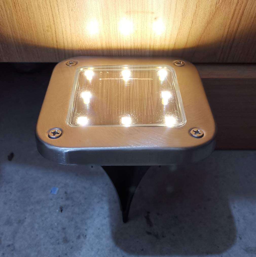 4 Pack LED Square Solar Buried Lights - Waterproof Outdoor Garden Lights for Walkway, Patio, Terrace, Pool & Landscape Lighting | Energy-Efficient Pathway Illumination for Nighttime Safety & Ambience