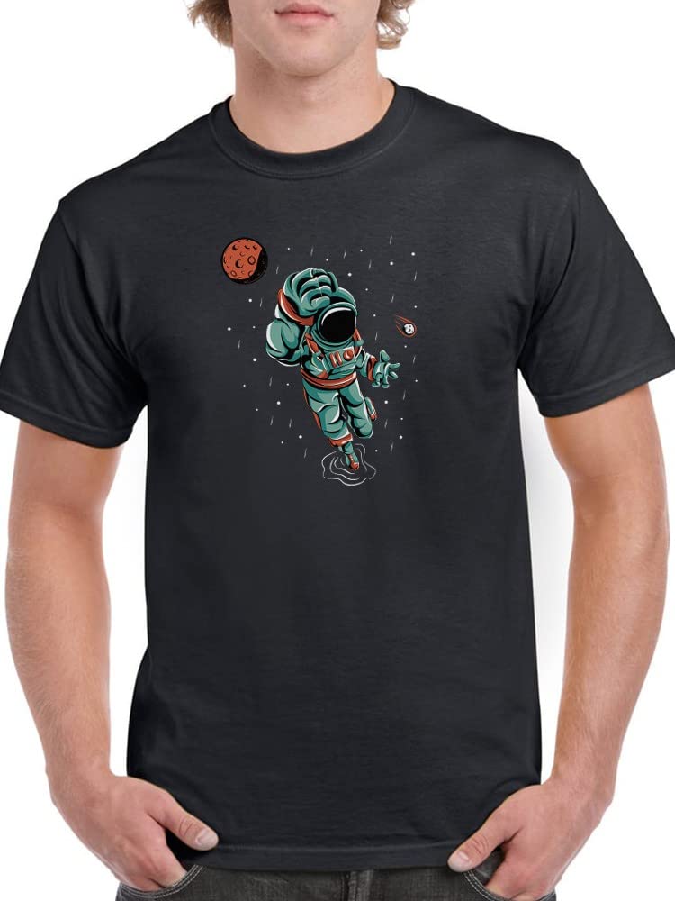 Astronaut in Space with Planets Graphic T-Shirt for Men | SmartPrintsInk Designs | Casual Wear & Space Enthusiast Gift