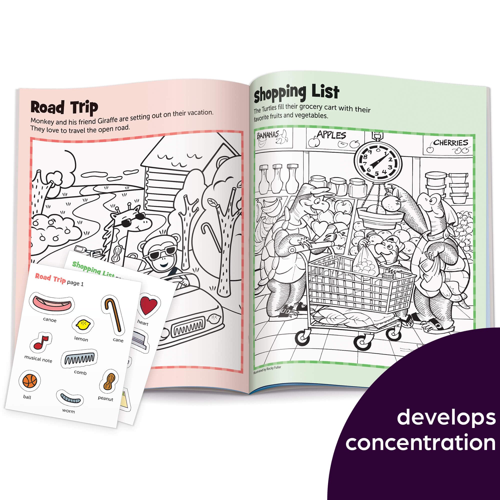 Hidden Pictures Sticker Activity Book for Kids Ages 3-6 | 4-Pack Seek & Find Coloring Books with 480+ Stickers | Fun Learning Games for Preschool & Kindergarten | Perfect for Travel, Rainy Days & Quiet Time Activities