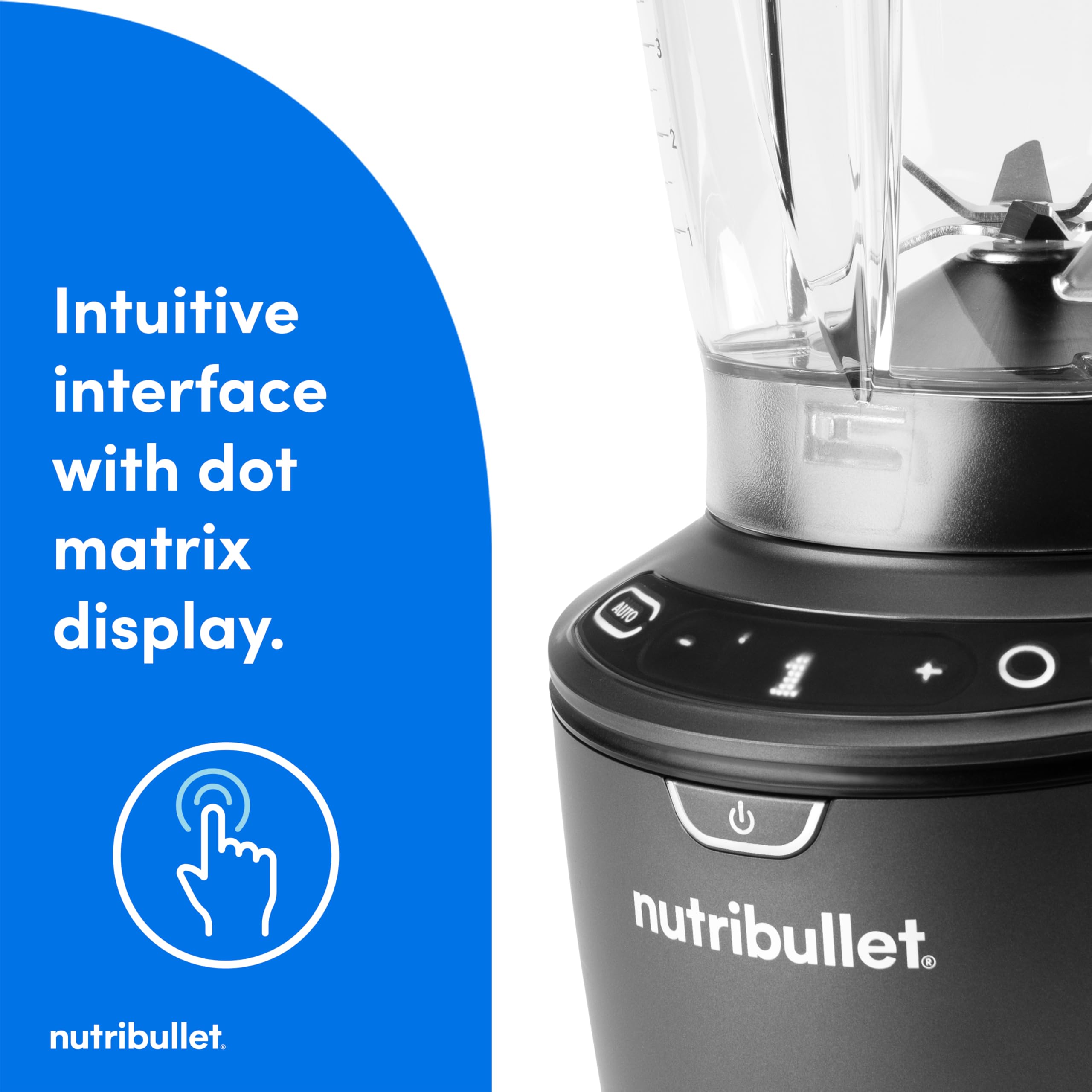Nutribullet SmartSense Blender Combo - 1400W High-Power 5-Speed Blender in Gunmetal Gray for Smoothies, Juices & Meal Prep - Perfect for Kitchens, Offices & Healthy Lifestyles