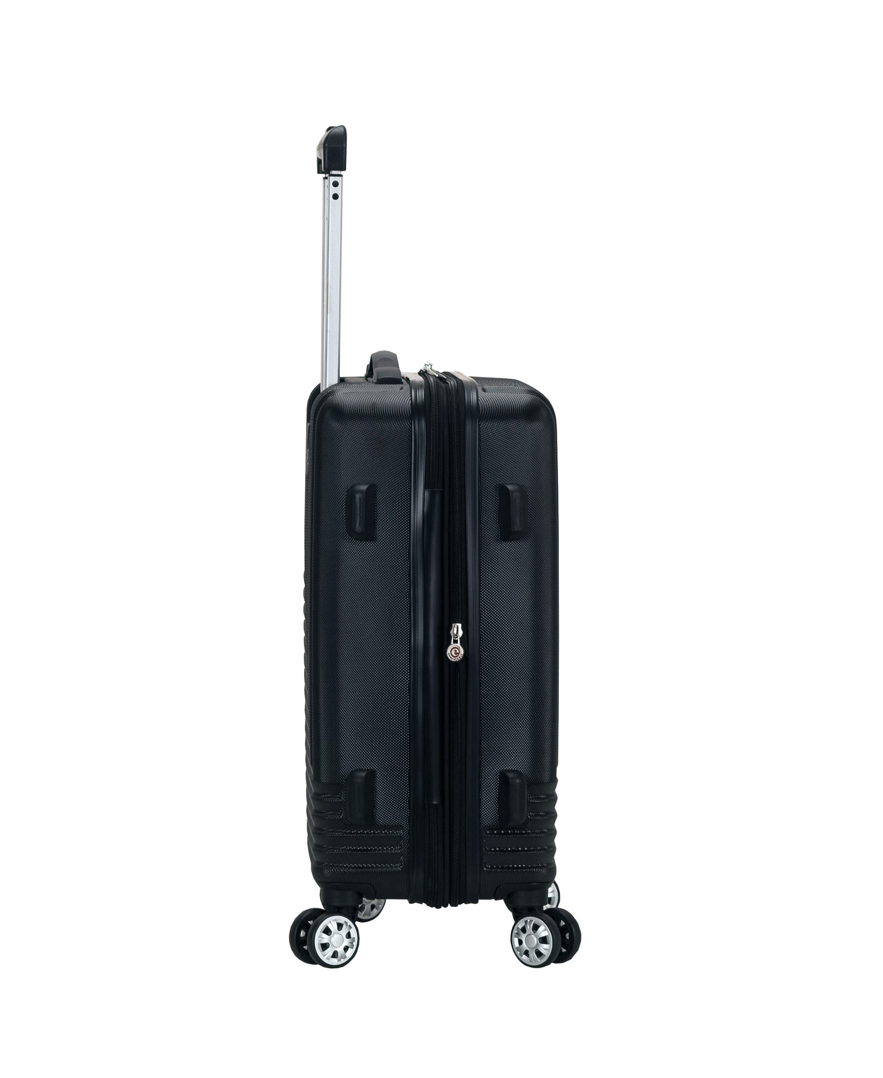 Rockland Star Trail 20-Inch Hardside Spinner Wheel Carry-On Luggage - Lightweight Durable Suitcase for Travel, Business Trips & Weekend Getaways (Black)