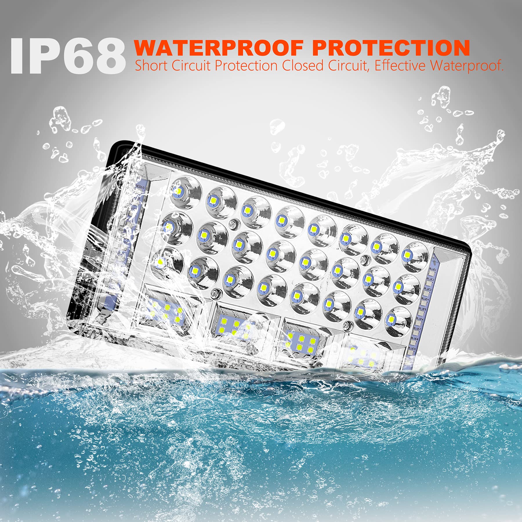 9 Inch 204W 7200LM LED Light Bar - Waterproof Spot Flood Combo Beam Off Road Driving Light for Trucks, SUVs, ATVs, Boats, Tractors (4 Pack) | Perfect for Night Off-Roading, Work Lighting & Emergency Warning