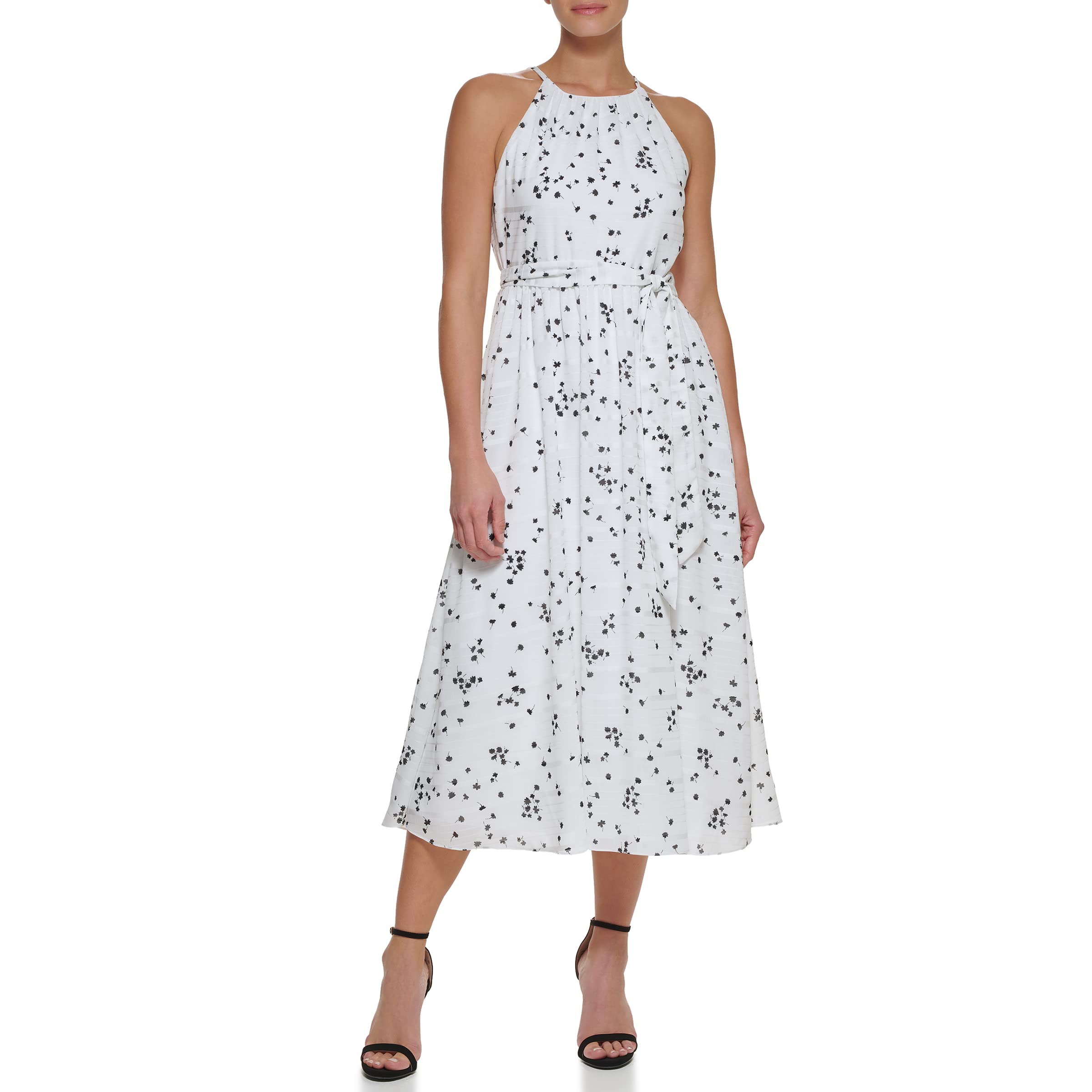 DKNY Women's Knot Sleeve Midi Shirt Dress - Stylish Casual & Office Wear for Spring/Summer