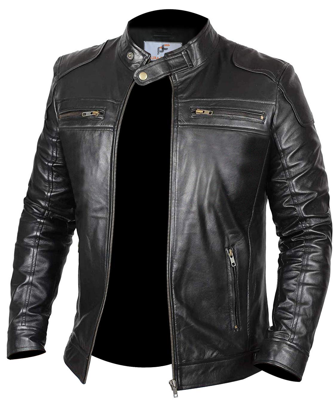 Figura Fashionz Men's Faux Leather Jacket - Stylish Vegan Leather Biker Jacket for Casual & Night Out | Perfect for Motorcycle Riding, Date Nights & Streetwear Fashion