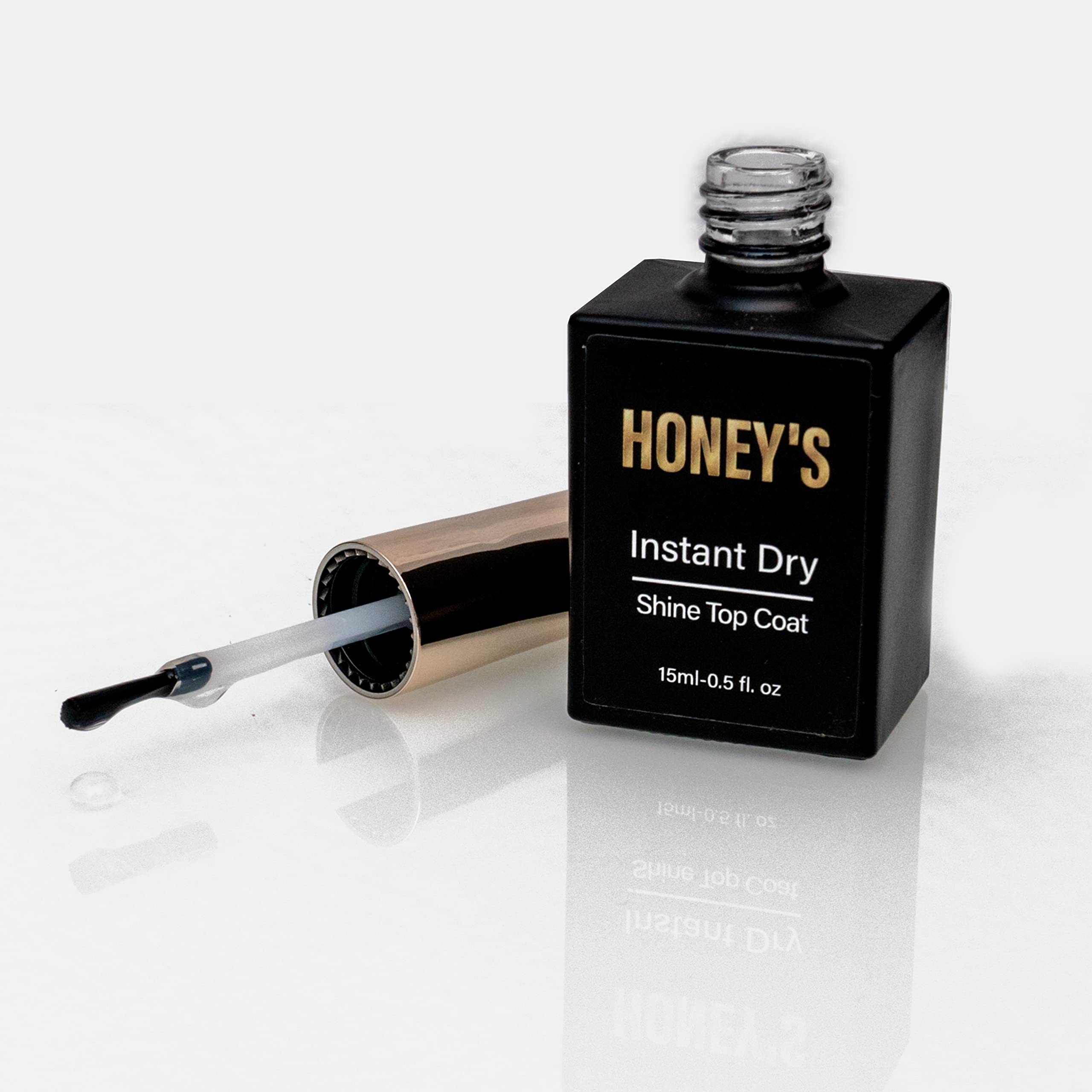 Honey's Instant Dry Top Coat - Quick Shine, Long-Lasting Nail Polish Protector - No UV Light Needed | Perfect for Manicures, Pedicures & Salon Use