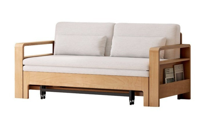 66.1x(30.9-76.8)x31.1 / 168x(78.5-195)x79сm / Beech Natural sofa bed - beige (ordinary cushion)