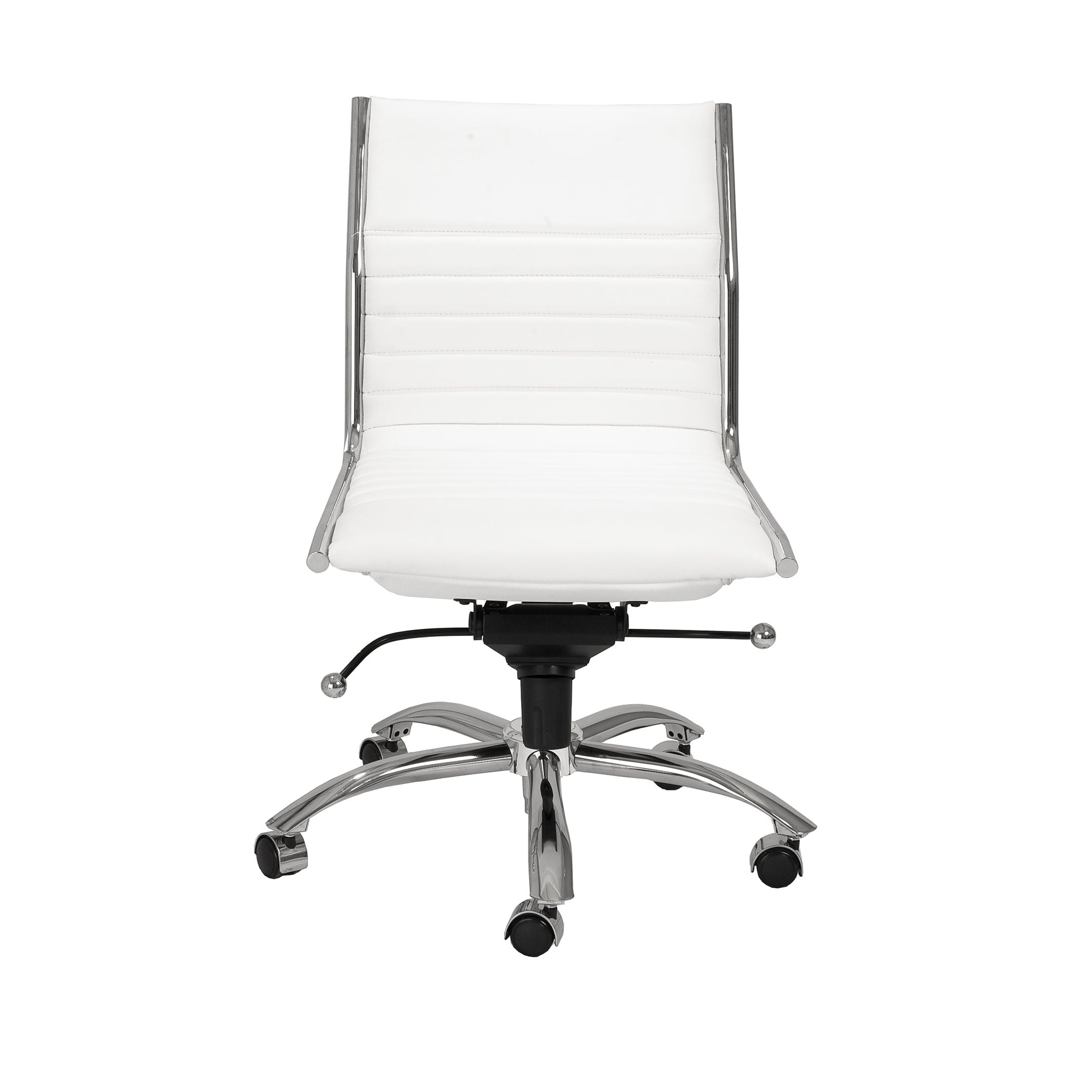 Euro Style Dirk Low Back Office Chair - Armless Ergonomic Design with Chrome Steel Base for Home, Office & Workspace Comfort