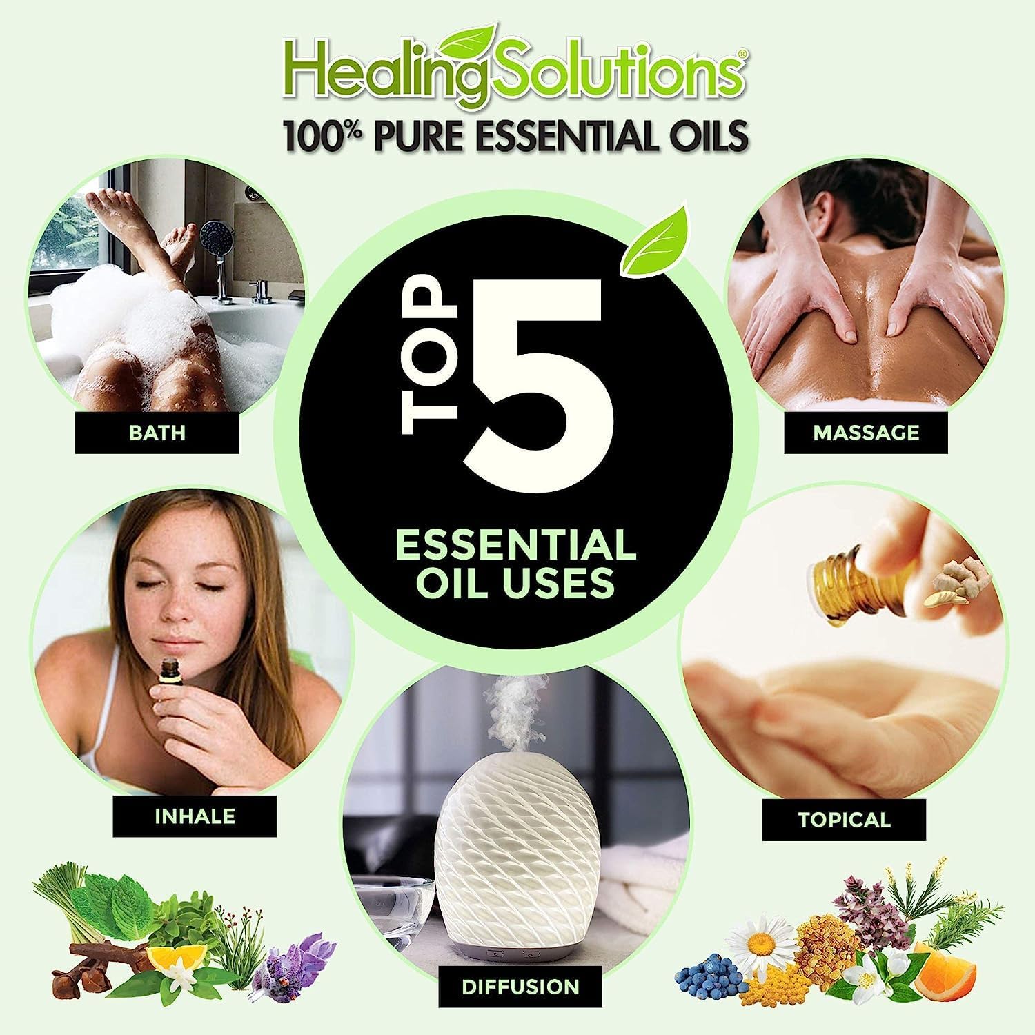 Healing Solutions Silky Skin Essential Oils Set - 6x10ml Aromatherapy Oils for Diffusers, Massage & Relaxation (Carrot, Frankincense, Lavender) - Perfect for Spa, Yoga & Home Fragrance