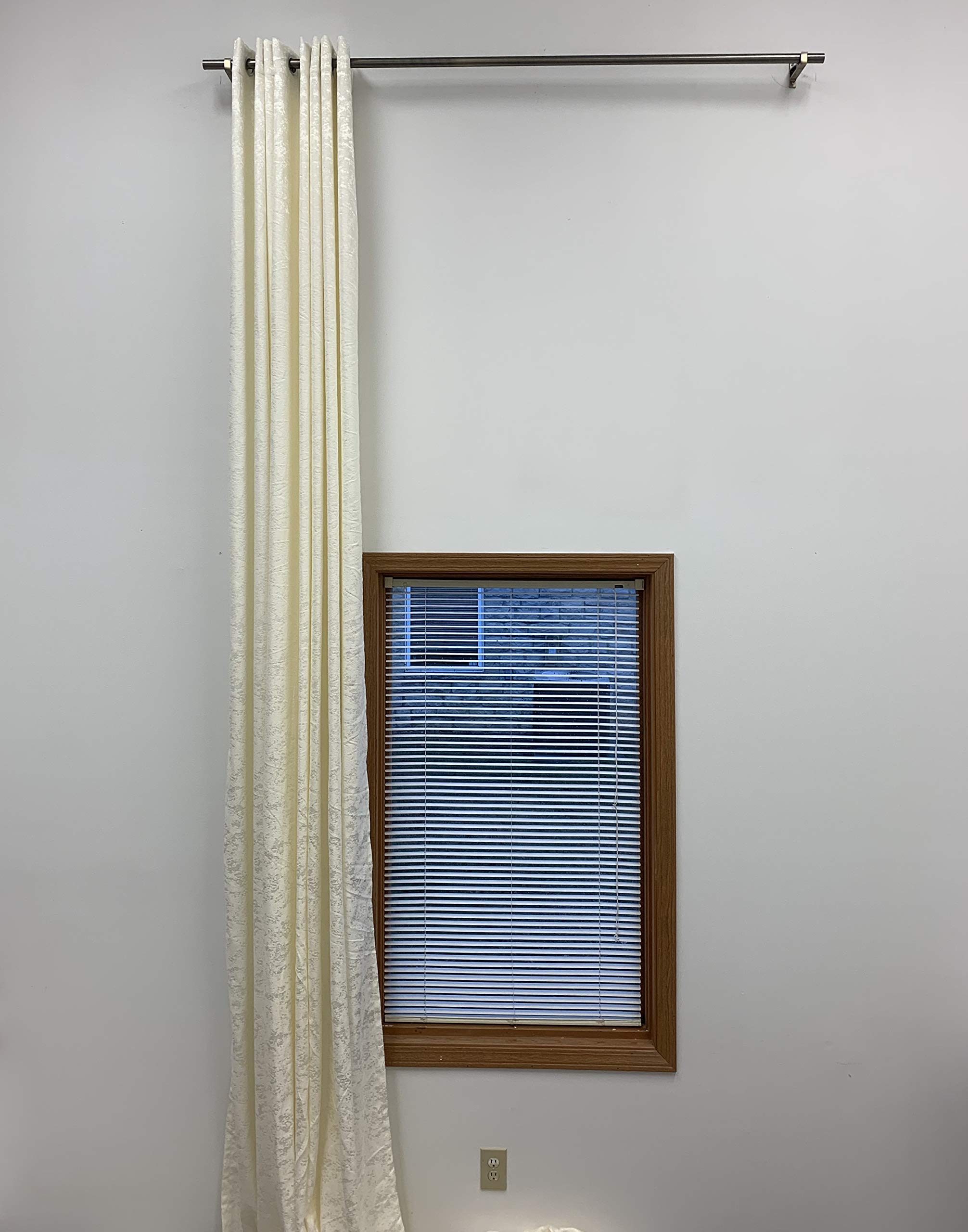 Custom Extra Long Marble Velvet Drapes 8-24 ft for 2 Story High Ceilings - Vanilla 50