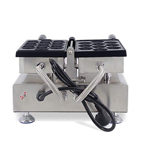 INTSUPERMAI Commercial Waffle Maker 110V - Professional Nonstick Waffle Iron Machine with 10 PCS 180° Opening Walnut Shape Plates - Perfect for Bakeries, Cafes, and Home Breakfast Waffle Making