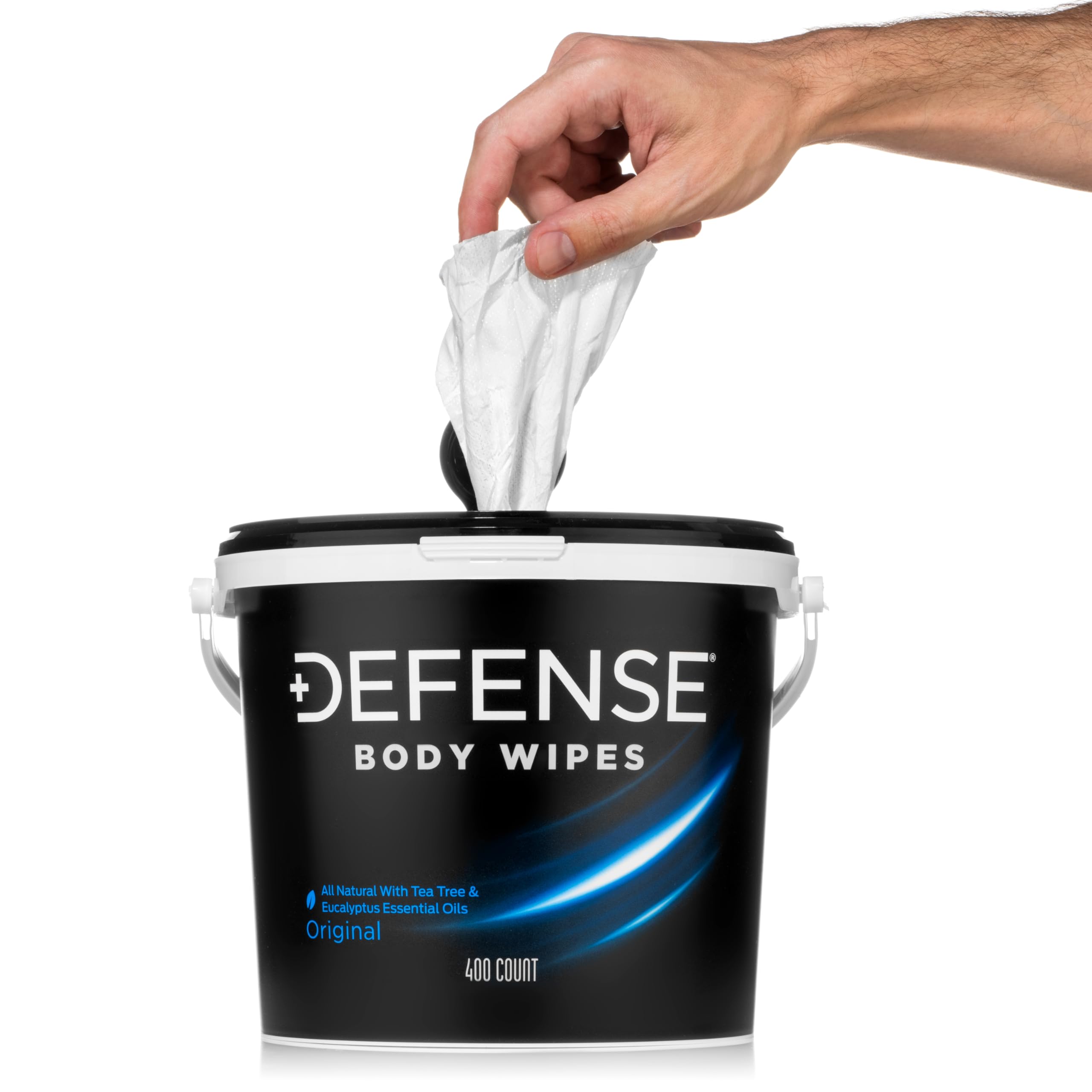 Defense Soap Body Wipes - 400 Count Tub | Antibacterial & Antifungal Cleansing Wipes for Gym, Sports & Outdoor Activities