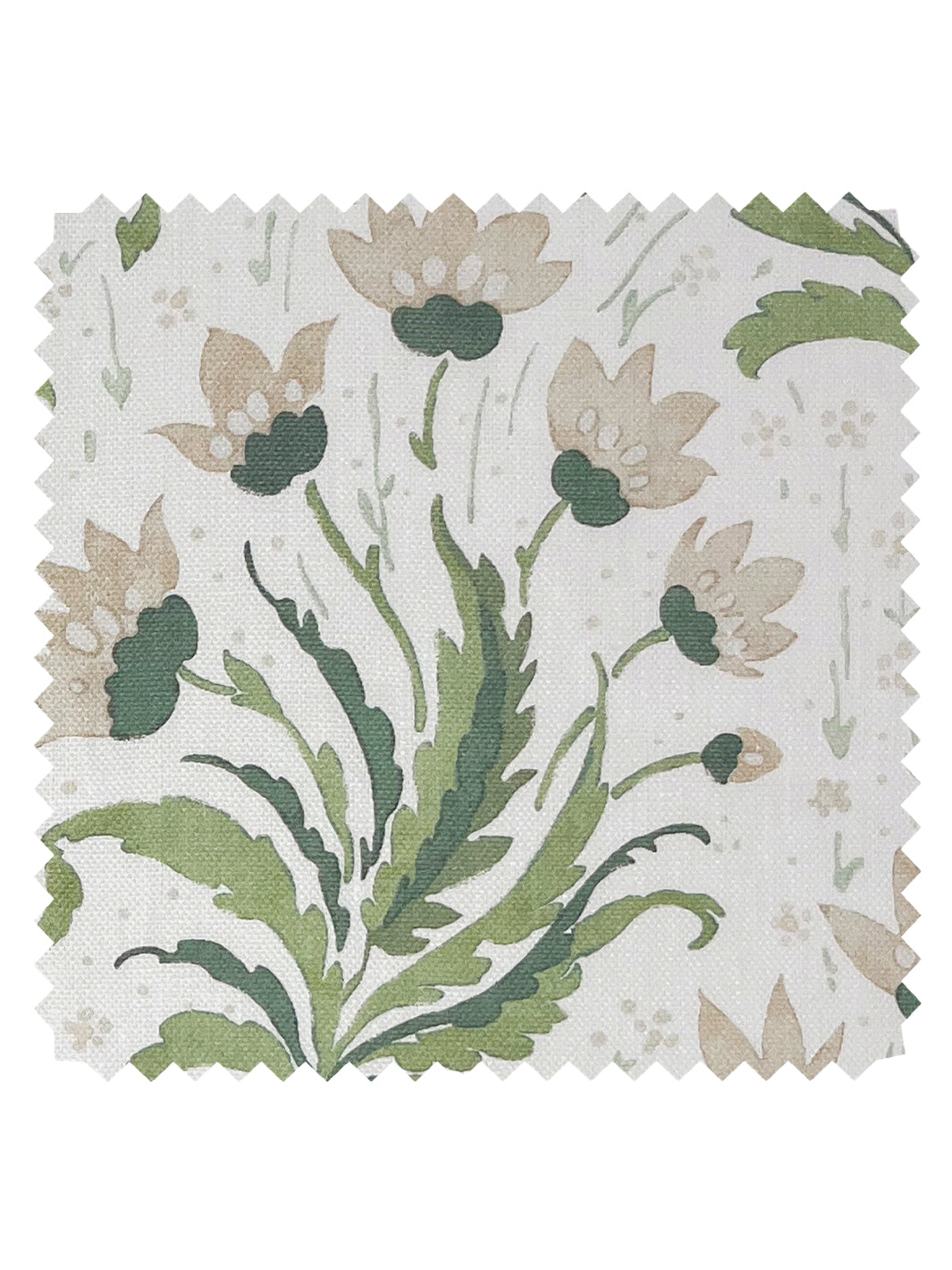 Nathan Turner Hillhouse Floral Multi Linen Fabric - Neutral Green for Home Decor, Upholstery & DIY Sewing Projects