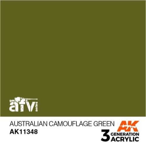 AK Interactive AK11348 AFV Series Australian Camouflage Green Acrylic Paint - 17ml Bottle, 3rd Generation Formula - Perfect for Military Model Kits, Dioramas & Scale Modeling Projects