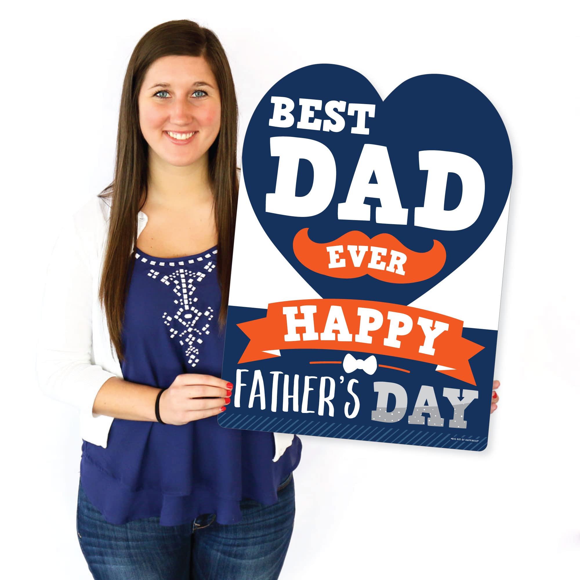 Happy Father's Day Party Decorations - 'We Love Dad' Welcome Yard Sign - Outdoor & Indoor Celebration Decor for Dad's Day, Backyard BBQ, Family Gatherings