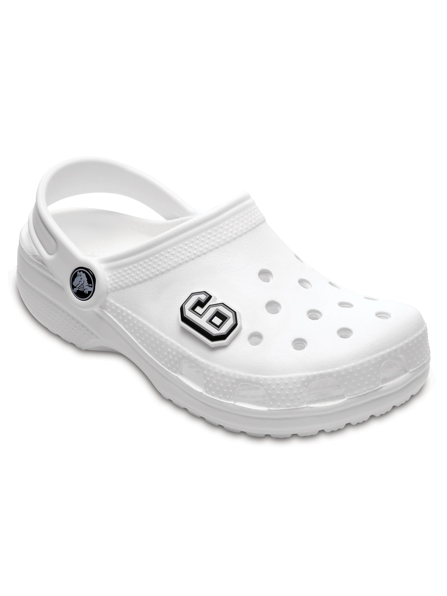 Crocs Jibbitz Black & White Number 6 Shoe Charms - Fun & Customizable Accessories for Kids & Adults - Perfect for Crocs Shoes, Sandals & DIY Craft Projects