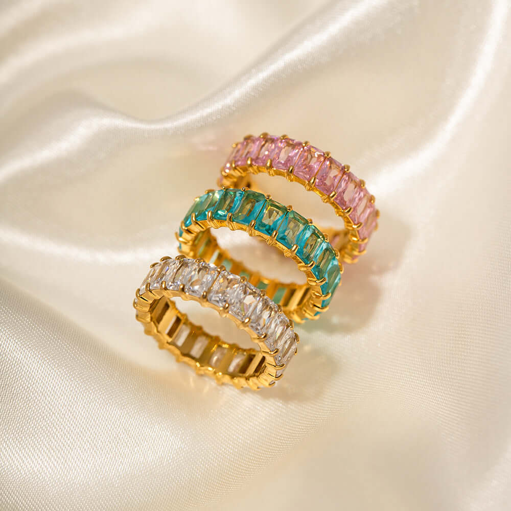 18K Gold Plated Zircon Midi Ring for Women - Elegant Stackable Finger Ring - Perfect for Everyday Wear, Parties & Special Occasions | JDR034