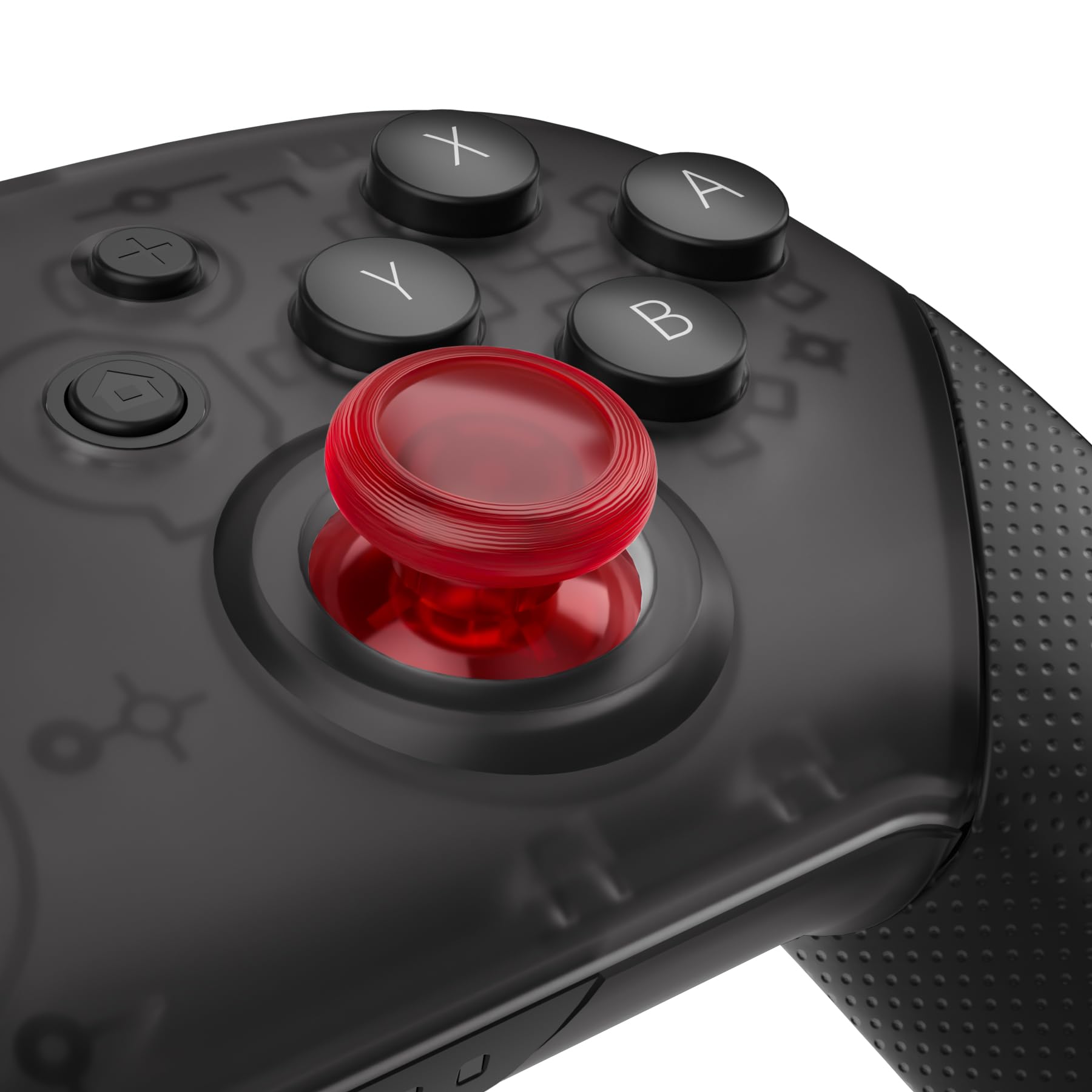 eXtremeRate Replacement 3D Analog Joystick for Nintendo Switch Pro Controller - Transparent Red Custom Thumbstick | Enhanced Gaming Precision for Switch Pro Controllers | Perfect for Competitive Gaming, Long Play Sessions & Controller Repair