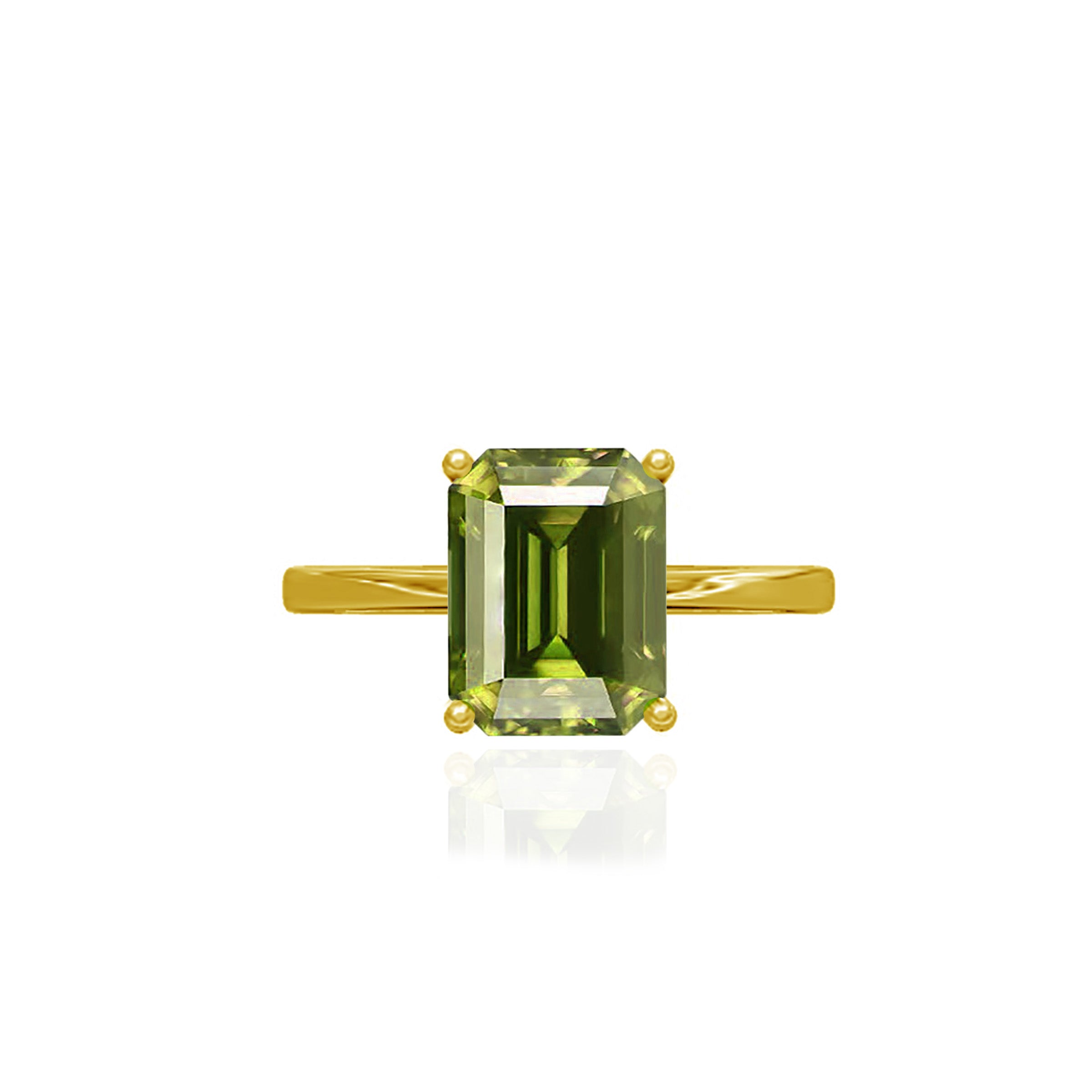 Emerald Cut Moissanite Ashes Ring - Elegant & Sparkling Jewelry for Women | Perfect for Memorial, Wedding & Special Occasions