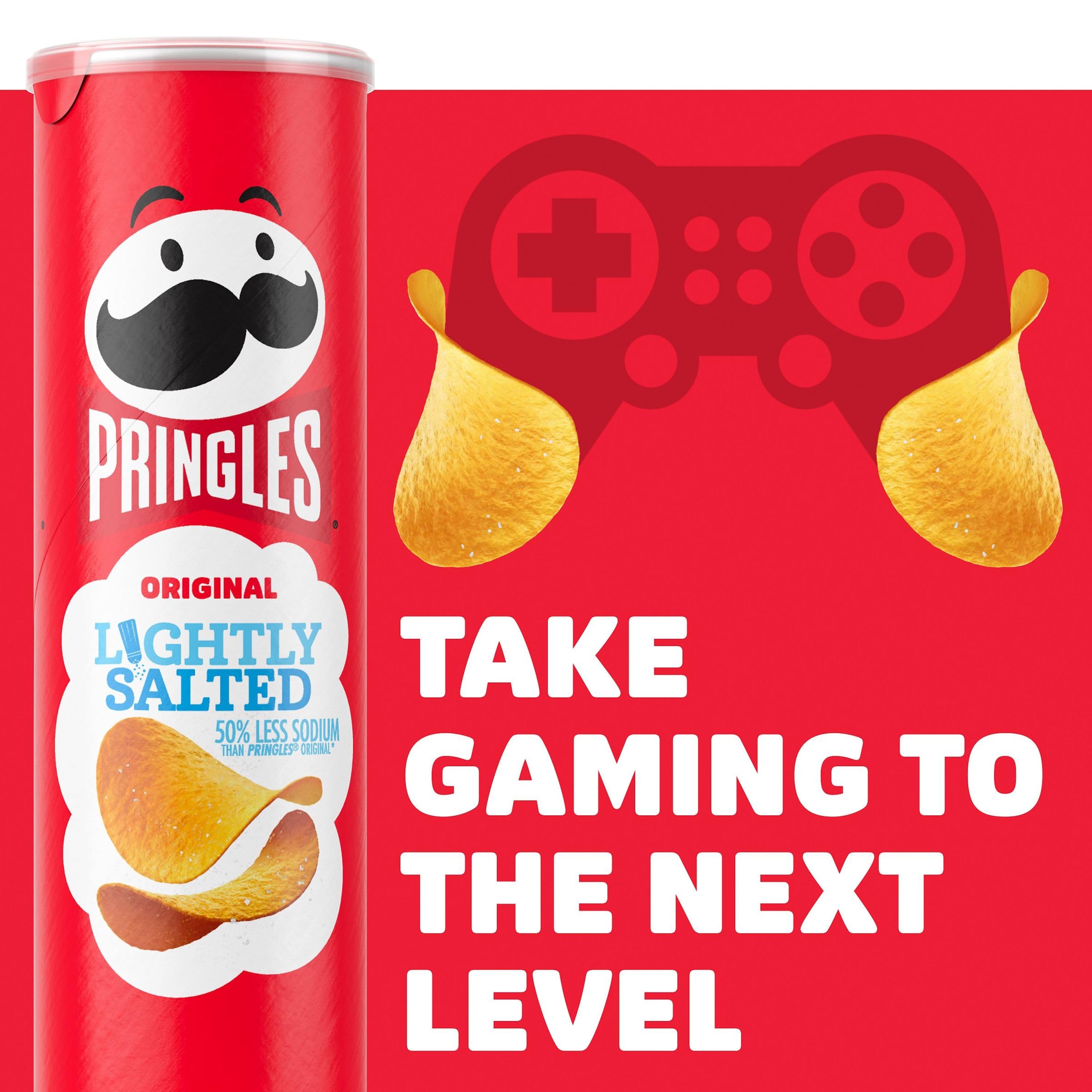 Pringles Lightly Salted Potato Crisps - 5.2oz Can | Crunchy Snacks for Lunch, Office, Travel & On-The-Go | Single Serve Pack (1 Can)