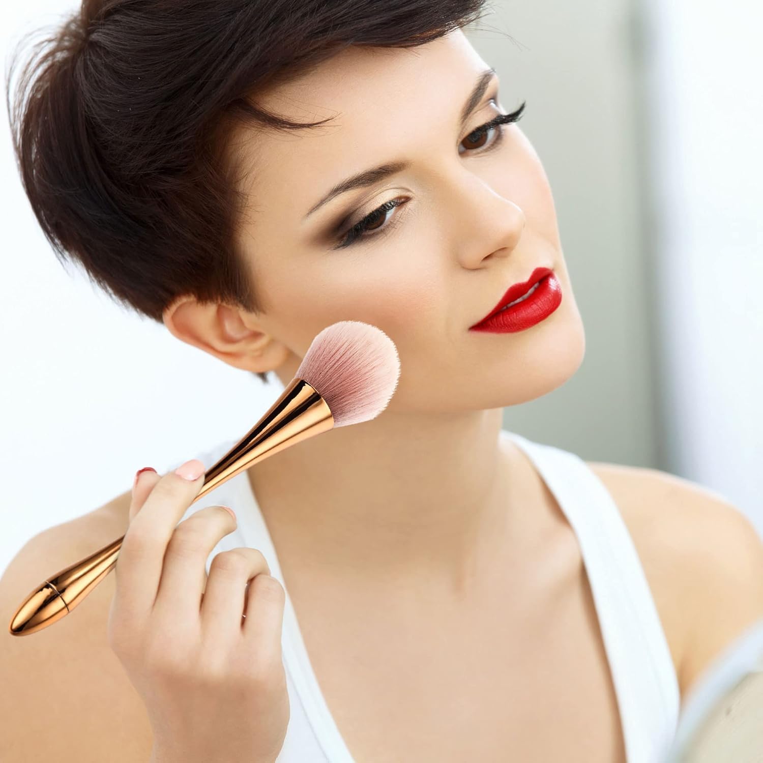 2-Piece Large Mineral Powder Kabuki Brush Set - Soft Fluffy Foundation & Blush Brush for Full Coverage, Loose Powder, Bronzer & Blending | Perfect for Professional Makeup & Everyday Beauty Routine