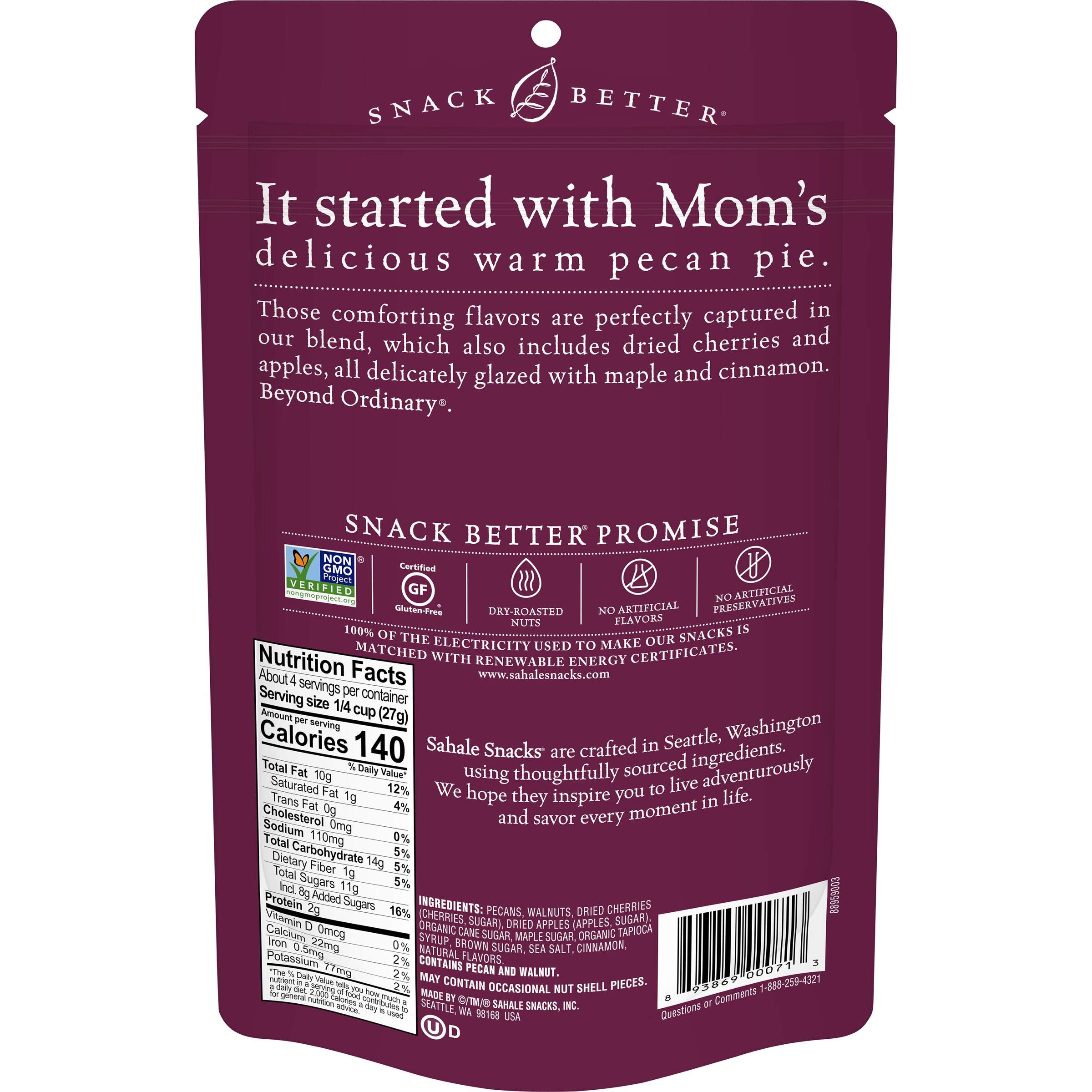 Sahale Snacks Maple Pecans Glazed Mix - 4 oz Pouches (6 Pack) | Dry-Roasted Deluxe Mixed Nuts with Cherries, Apples & Cinnamon | Non-GMO, Kosher, Gluten-Free Snacks | Perfect for Hiking, Office Snacks & Healthy On-the-Go Treats