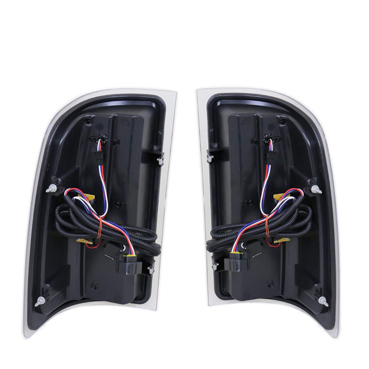 GMC Sierra 1500/2500HD/3500HD LED Tail Lights (2007-2014) - White Streak, Black Housing, Clear Lens Replacement - Perfect for Night Driving & Enhanced Visibility