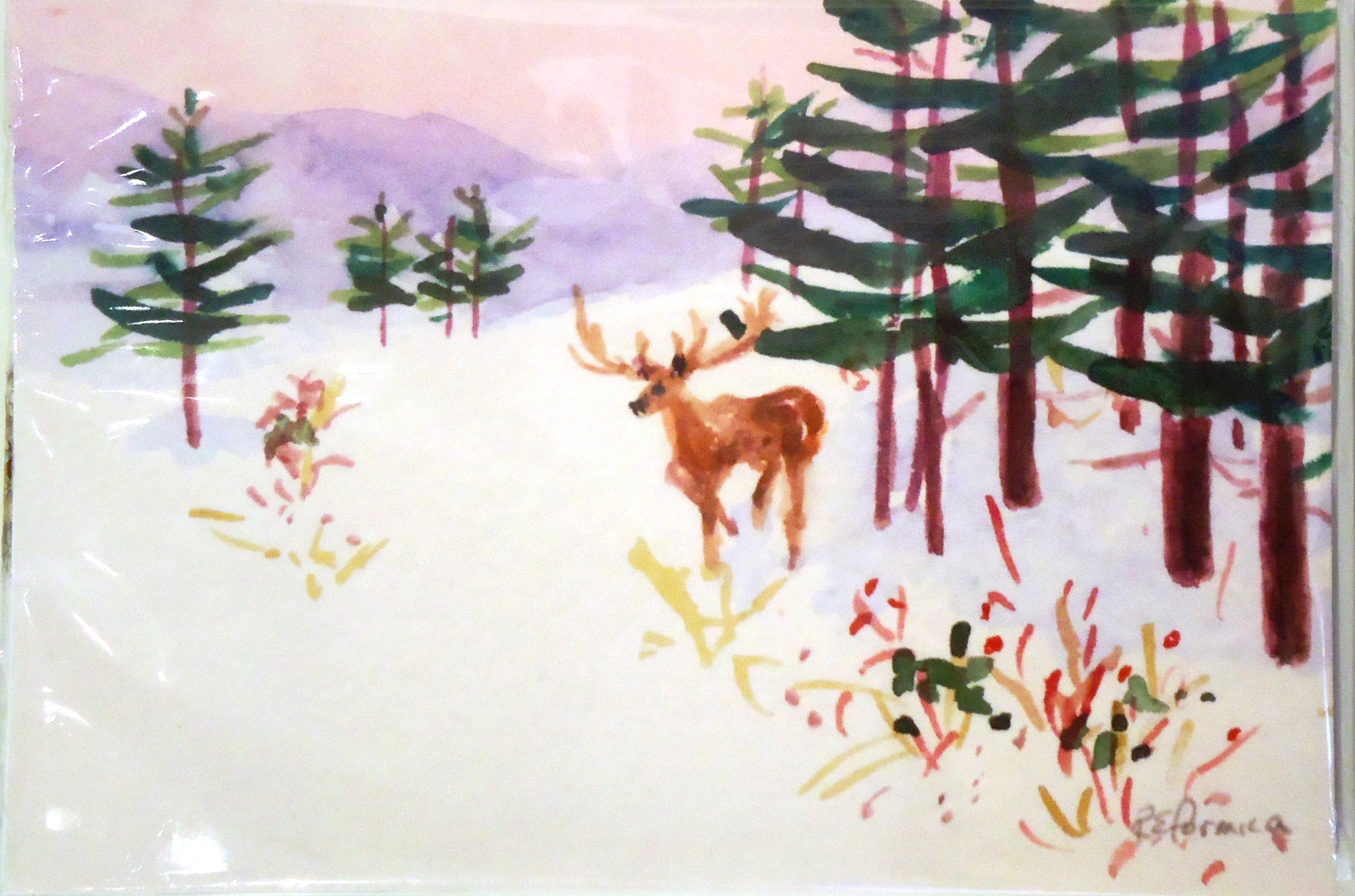 Ruth Formica Winter Deer Notecard Set - Elegant Holiday Greeting Cards for Christmas, Thank You Notes & Winter Season Correspondence
