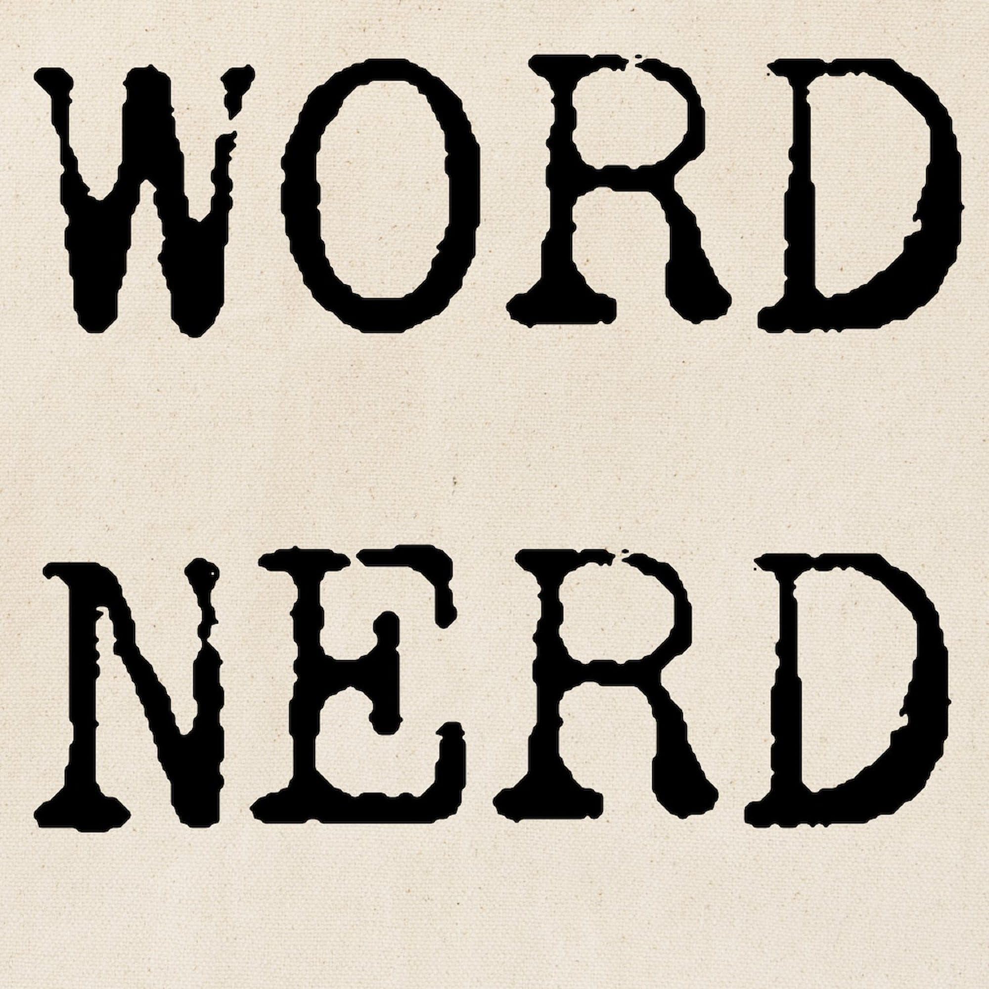 Word Nerd Tote Bag - Natural Canvas Reusable Shopping Tote - Perfect for Book Lovers, Writers & Students - Great for Groceries, Library Trips & Campus Life