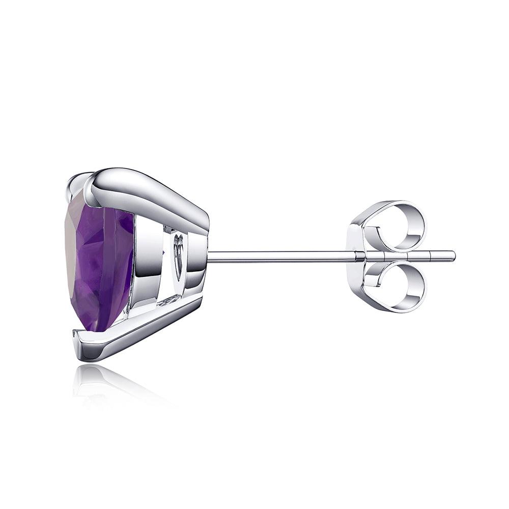 1 CT Heart Shaped Birthstone Stud Earrings - Genuine Gemstone Jewelry for Women, Perfect Gift for Anniversary, Valentine's Day & Mother's Day - Elegant Everyday Wear & Special Occasion Accessories