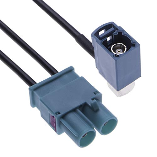 Keple Dual Fakra Car Radio Antenna Adapter - Double Fakra Plug Vehicle Aerial Connector for FM Stereo & GPS Navigation Systems | Compatible with Multiple Car Models | Perfect for Car Audio Upgrades & Signal Enhancement