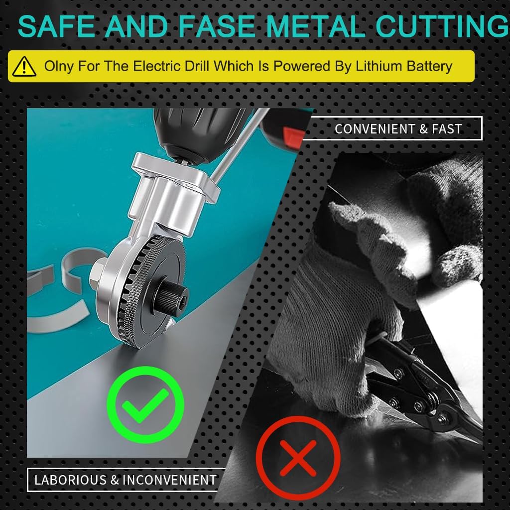 HELLARO Electric Drill Plate Cutter Attachment - Metal Nibbler Drill Bit for Cutting Sheet Metal, Steel, Aluminum | Compatible with Most Electric Drills | Perfect for DIY Projects, Metal Fabrication, and Home Repairs