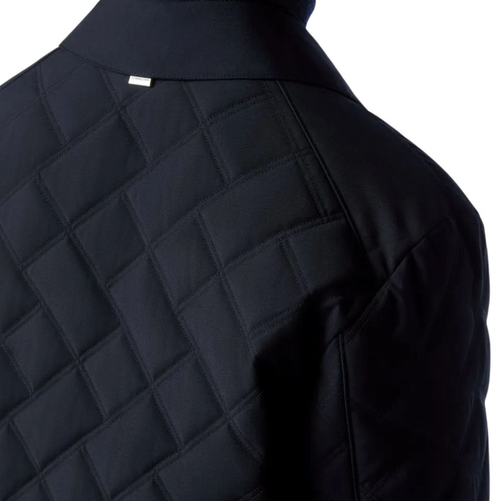 **Corneliani Men's Water Repellent Quilted Jacket in Navy Blue – Lightweight & Stylish for Outdoor Activities & Casual Wear**