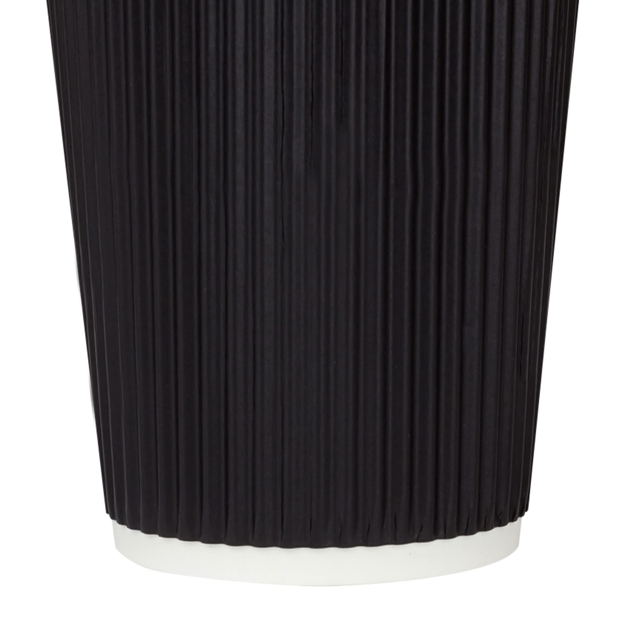 Karat 16oz Ripple Insulated Coffee Cups [500 Count] - Double Poly Lined Hot Drink Containers for Coffee, Tea & Cocoa - Perfect for Offices, Cafes & Catering - Black (C-KRC516B)