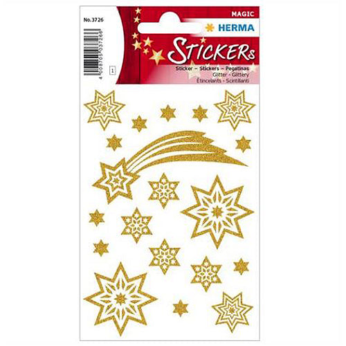 Glittery Stars & Comet Stickers - 3726 Pack for Scrapbooking, DIY Crafts, and Kids' Art Projects