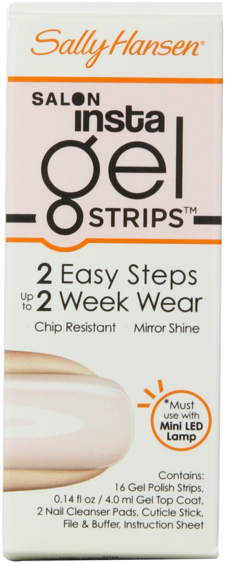 Sally Hansen Salon Insta Gel Strips - Shell We Dance? 16 Gel Nail Polish Strips with Top Coat | At-Home Manicure Kit for Salon-Quality Nails | Perfect for Parties, Weddings & Special Occasions