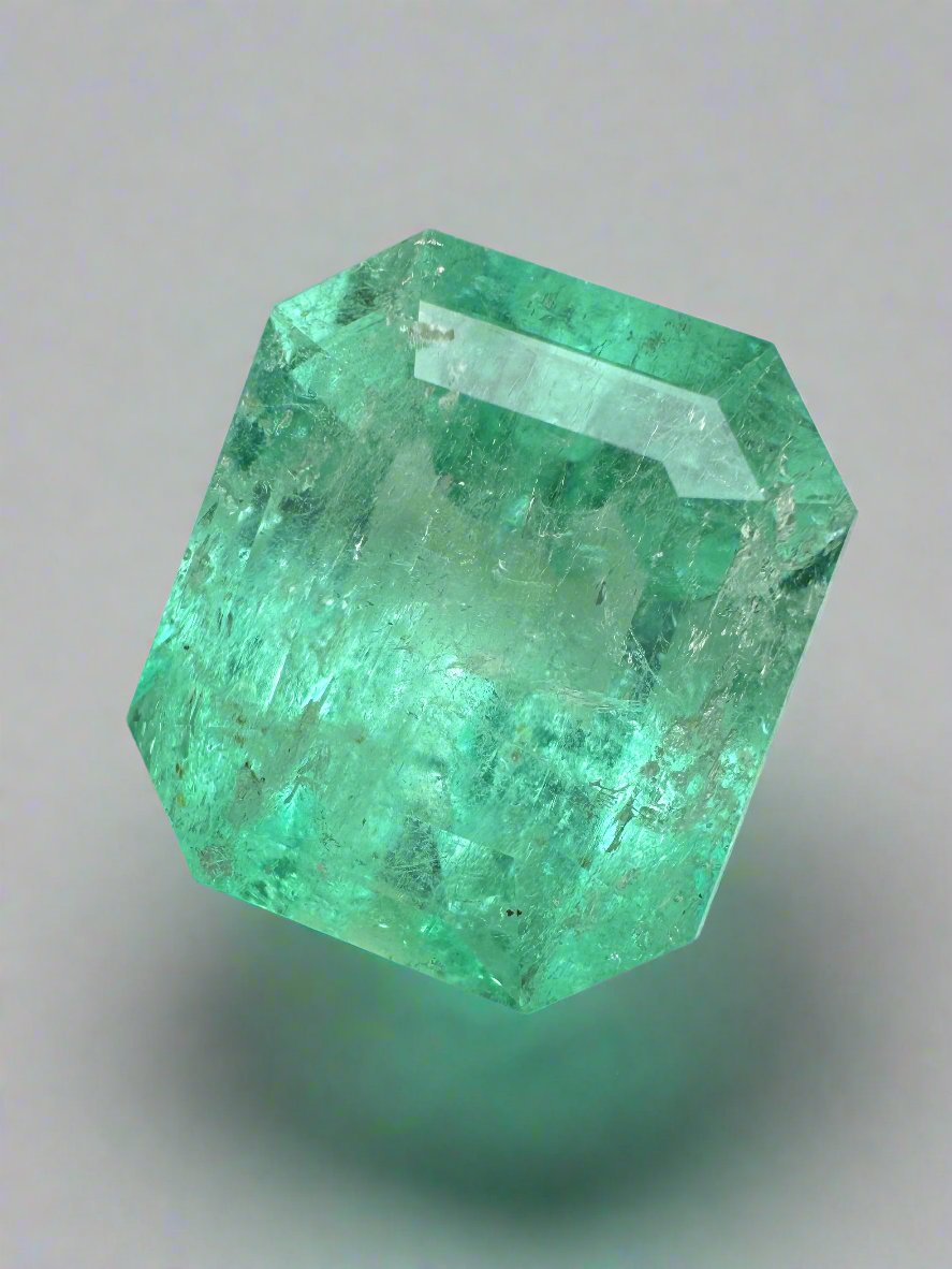 20.44 Carat XL Loose Colombian Emerald - 18x16mm Emerald Cut Gemstone for Jewelry Making & Engagement Rings