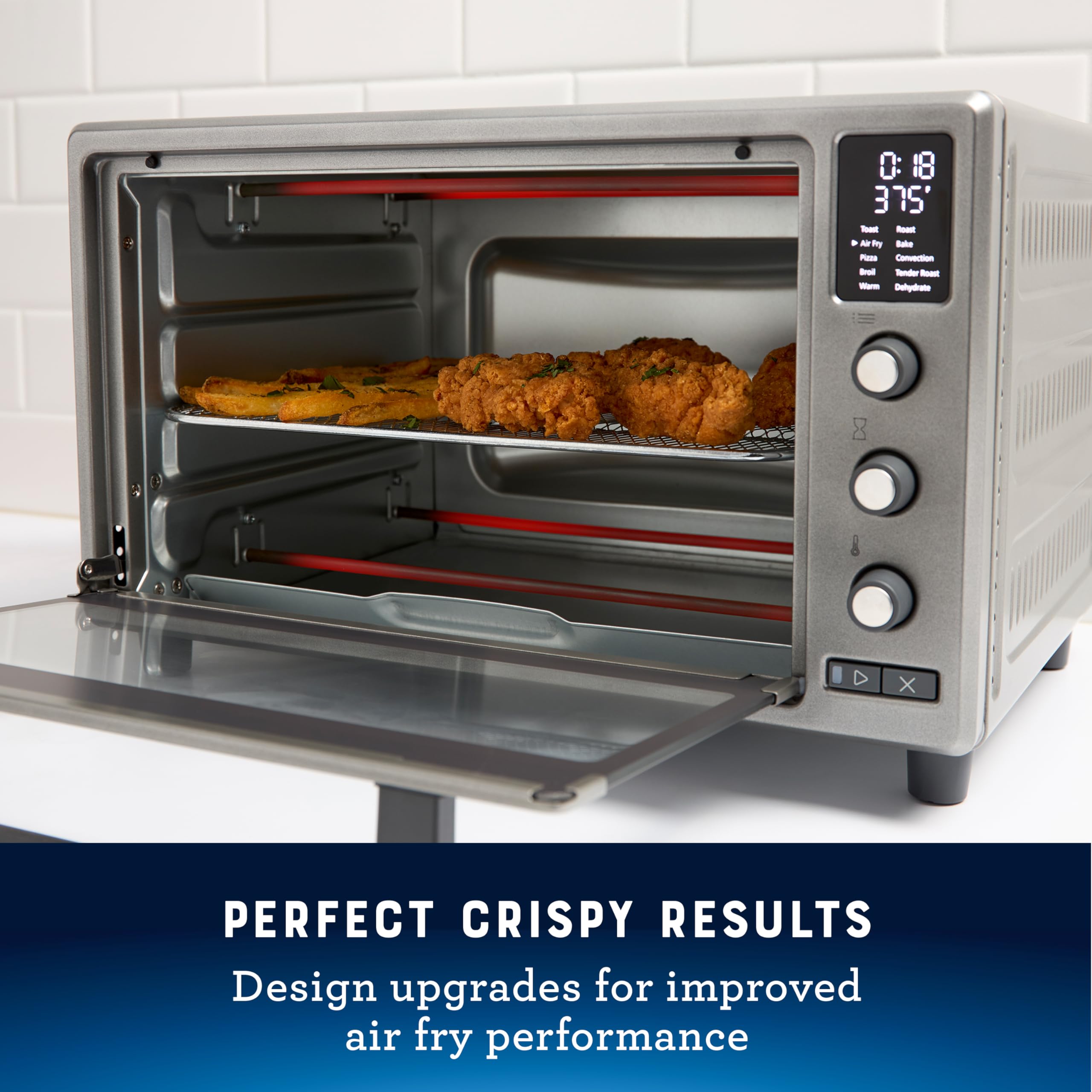 Oster 10-in-1 Air Fryer Toaster Oven Combo | Large Countertop Convection Oven with Bake, Broil, Toast & Dehydrate Functions | Perfect for Small Kitchens, Dorms & RV Cooking