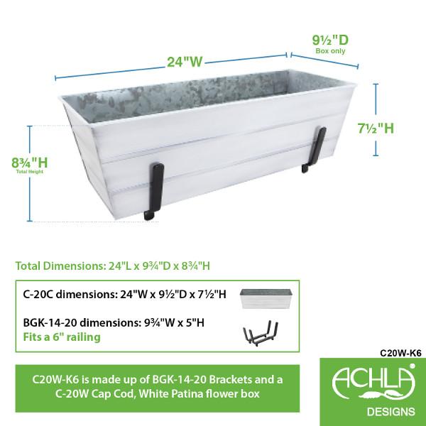 Decorative Flower Box with Sturdy Railing Brackets - Perfect for Balcony, Deck, and Window Garden Decor