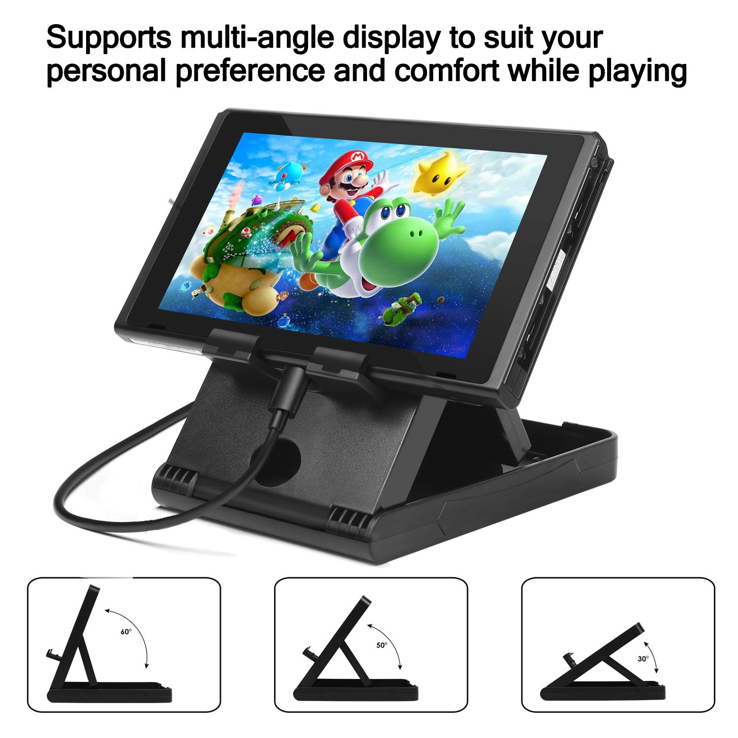 Nintendo Switch Accessories Bundle - 16-in-1 Kit with Carrying Case, Screen Protector, Charging Dock, Playstand & More | Perfect for Travel, Gaming Parties & Home Entertainment