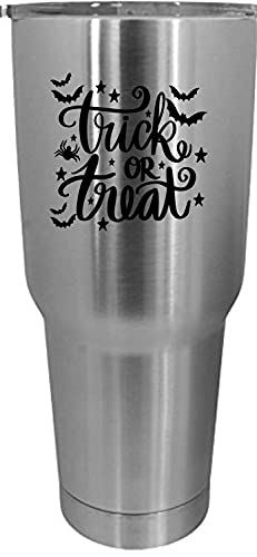 Happy Halloween 30oz Stainless Steel Tumbler with Bat Design - Double-Wall Insulated Cup for Trick or Treat, Parties & Fall Festivals