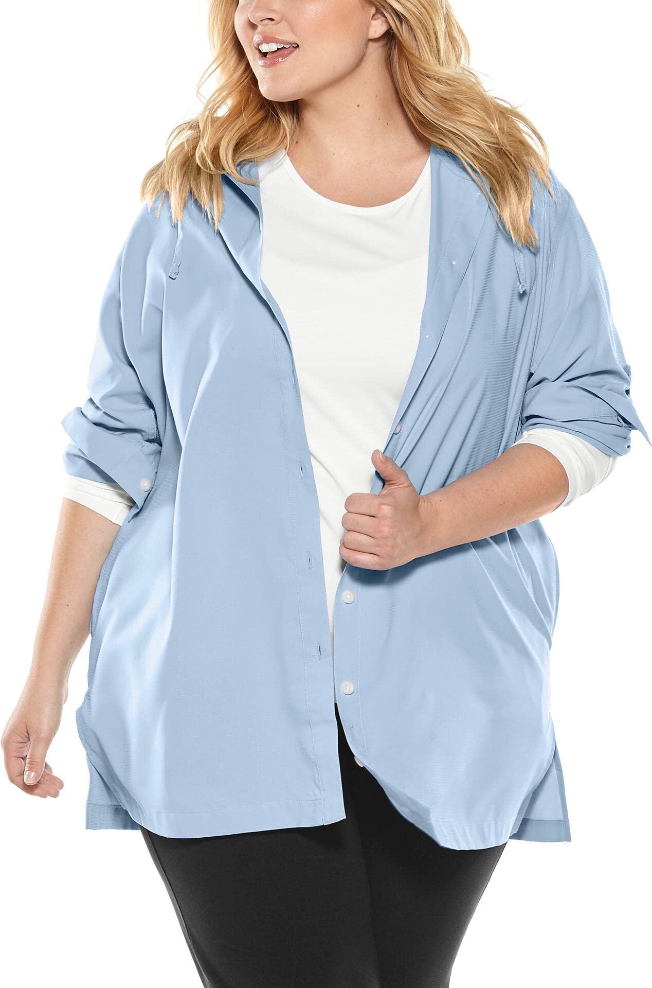 Coolibar UPF 50+ Women's Sun Protective Beach Shirt - Long Sleeve UV Protection Swim Cover Up for Swimming, Surfing & Outdoor Activities