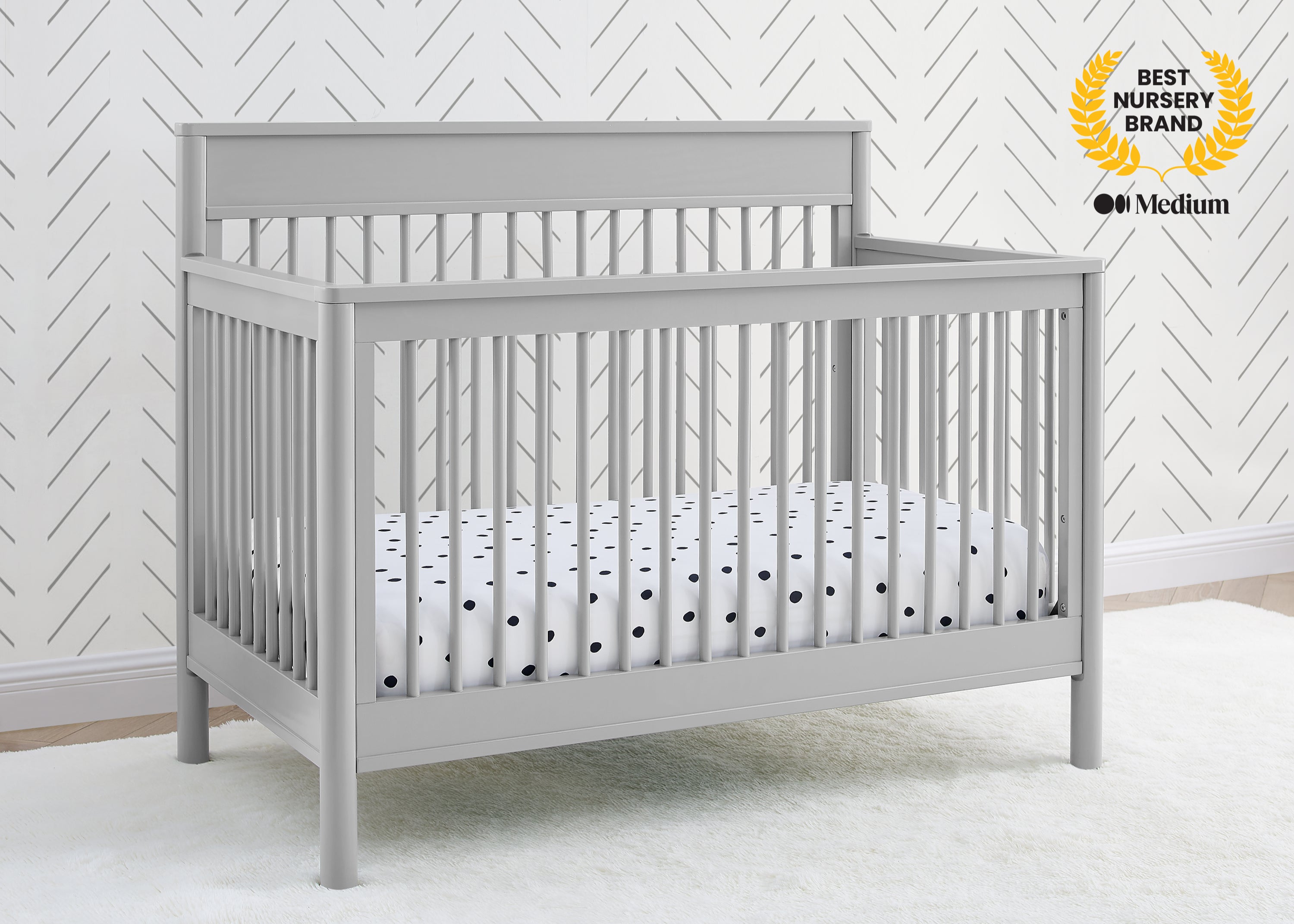 Remy 6-in-1 Convertible Baby Crib - Toddler Bed, Daybed & Full-Size Bed | Safe & Durable Nursery Furniture for Newborn to Adult | Perfect for Nursery, Bedroom & Guest Room